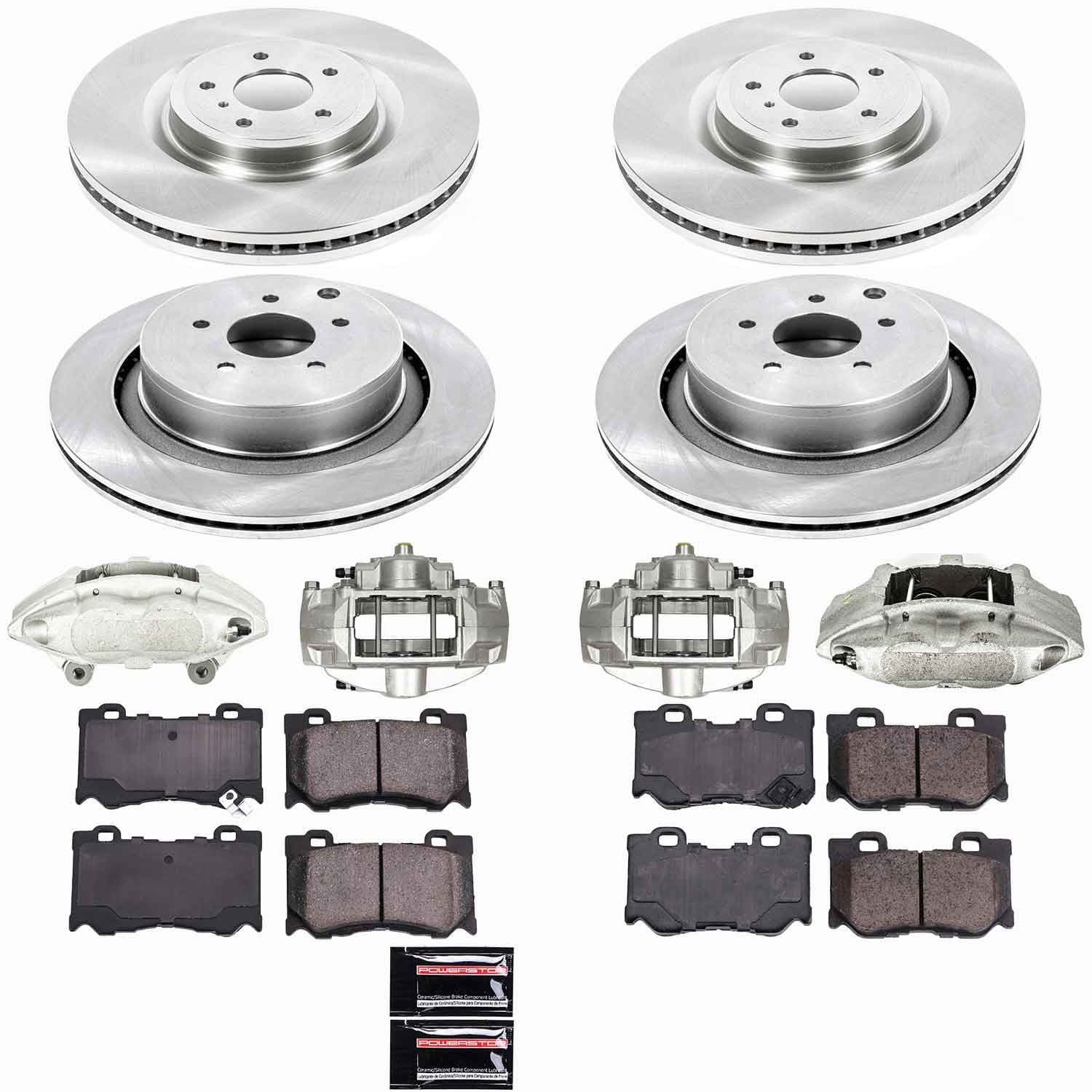 Power Stop - KCOE5823 - Front and Rear - Disc Brake Pad/Caliper and Rotor Kit image 1