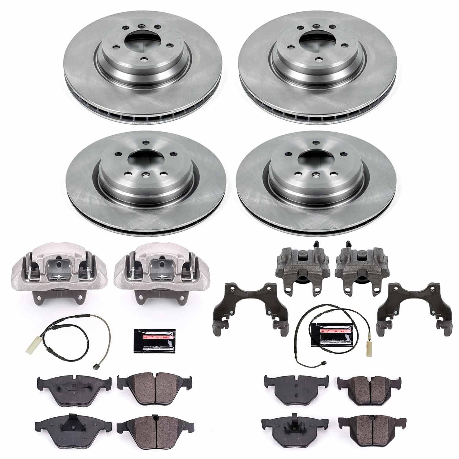 Power Stop - KCOE6057 - Front and Rear - Disc Brake Pad/Caliper and Rotor Kit image 1