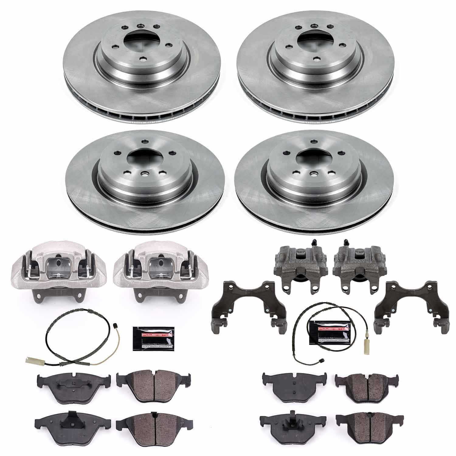 Power Stop - KCOE6059 - Front and Rear - Disc Brake Pad/Caliper and Rotor Kit image 1