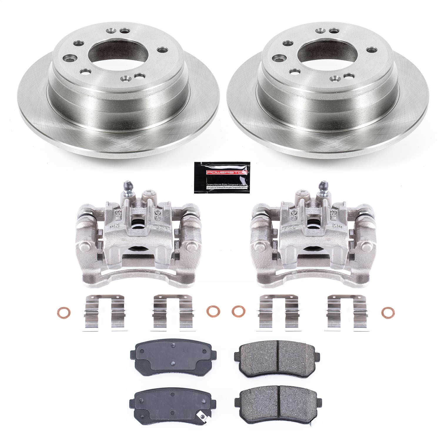 Power Stop - KCOE6093A - Rear - Disc Brake Pad/Caliper and Rotor Kit image 1