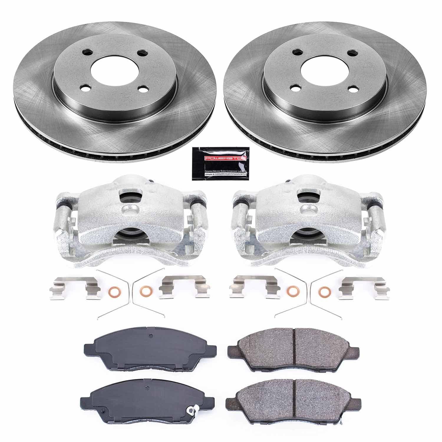 Power Stop - KCOE6096A - Front - Disc Brake Pad/Caliper and Rotor Kit image 1