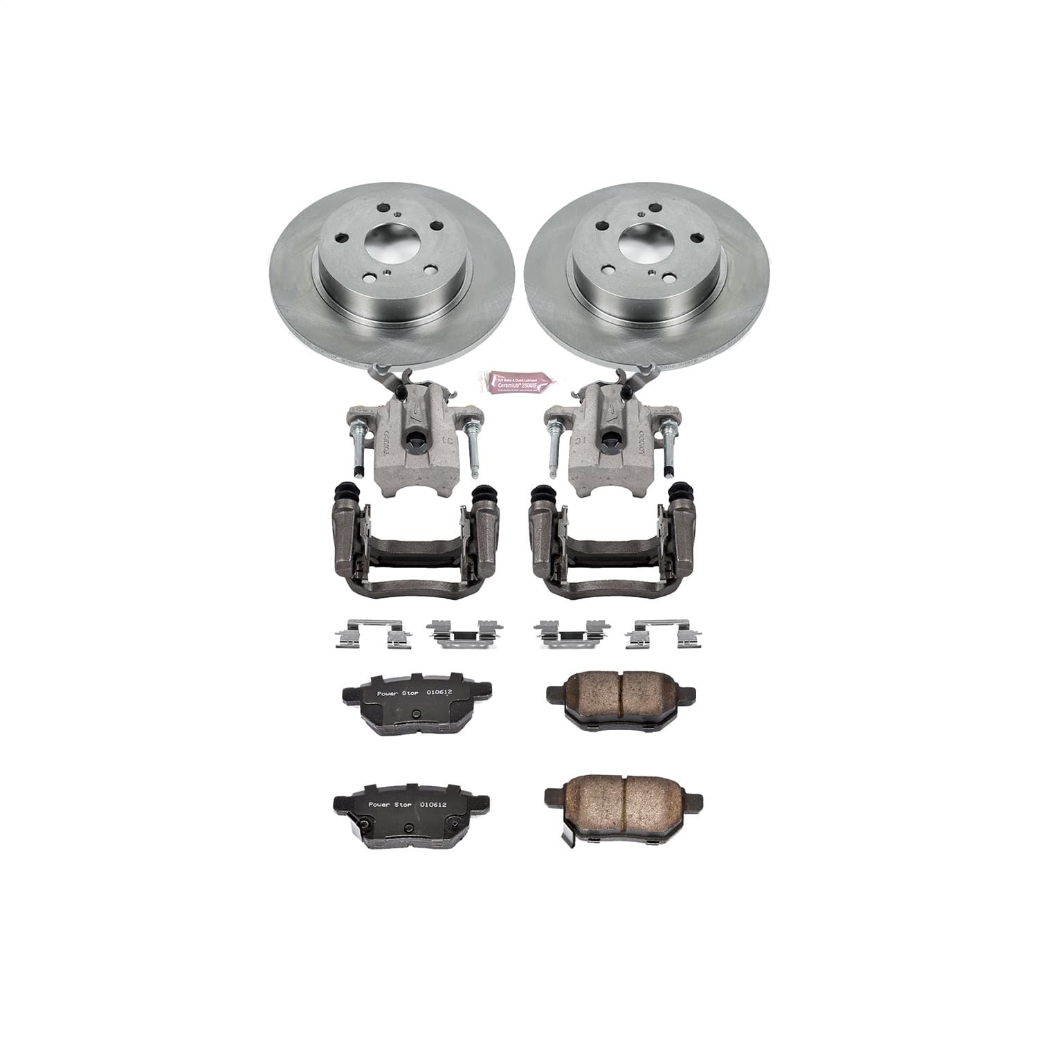 Power Stop - KCOE6097 - Rear - Disc Brake Pad/Caliper and Rotor Kit image 1