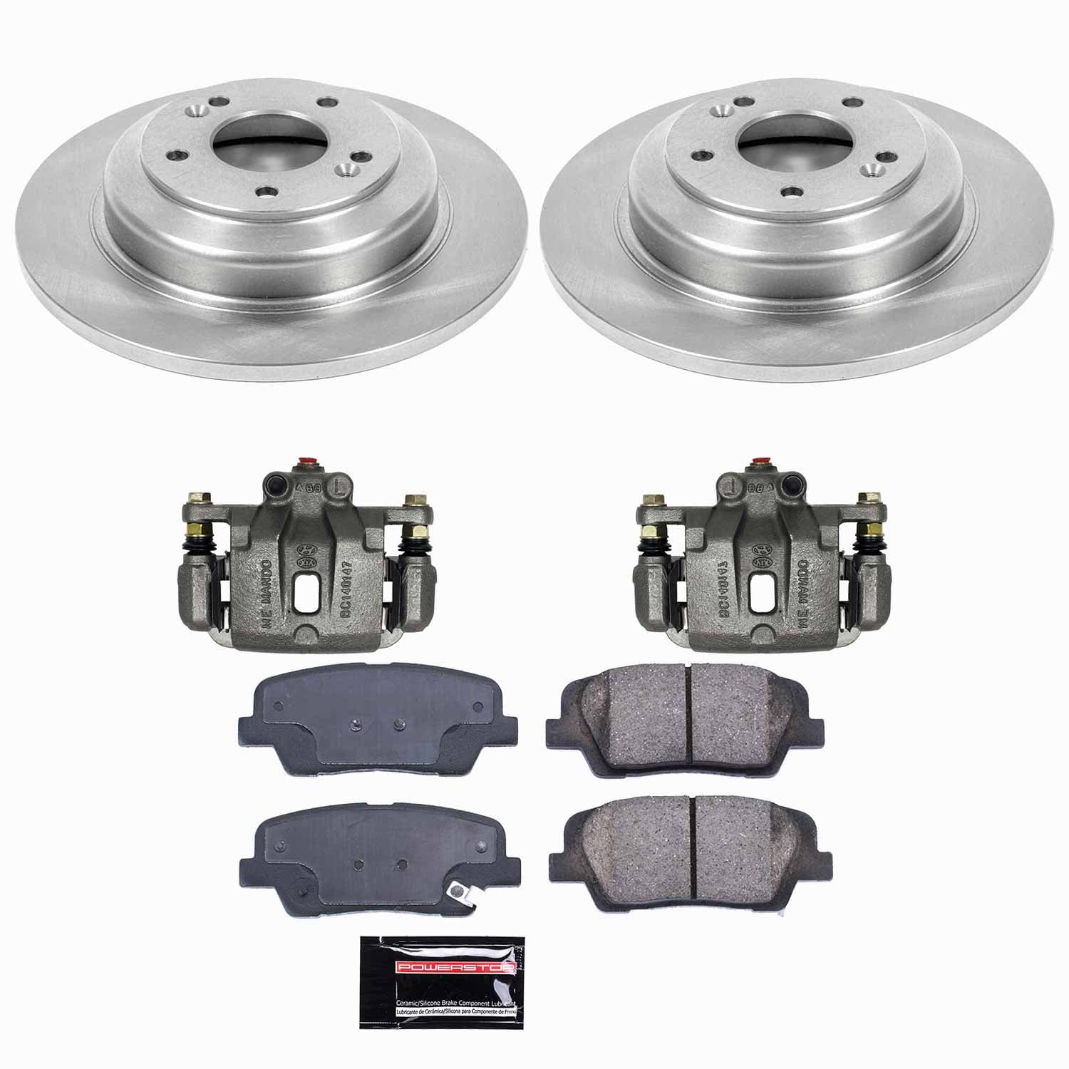 Power Stop - KCOE6168 - Rear - Disc Brake Pad/Caliper and Rotor Kit image 1