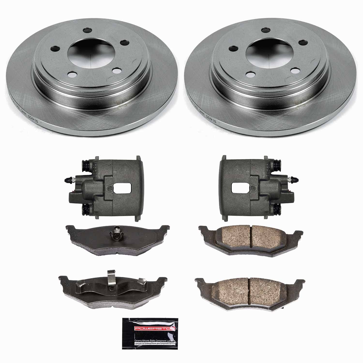 Power Stop - KCOE6263 - Rear - Disc Brake Pad/Caliper and Rotor Kit image 1