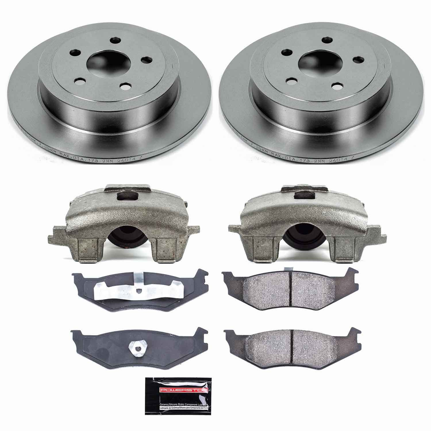 Power Stop - KCOE6266B - Rear - Disc Brake Pad/Caliper and Rotor Kit image 1