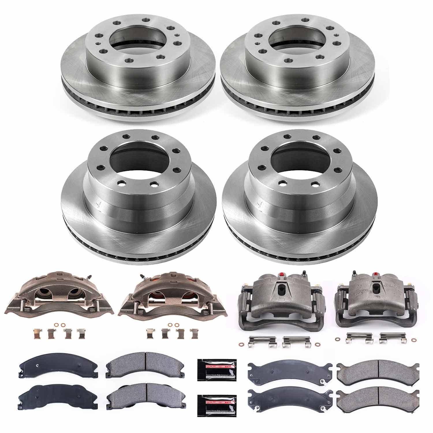 Power Stop - KCOE6274 - Front and Rear - Disc Brake Pad/Caliper and Rotor Kit image 1