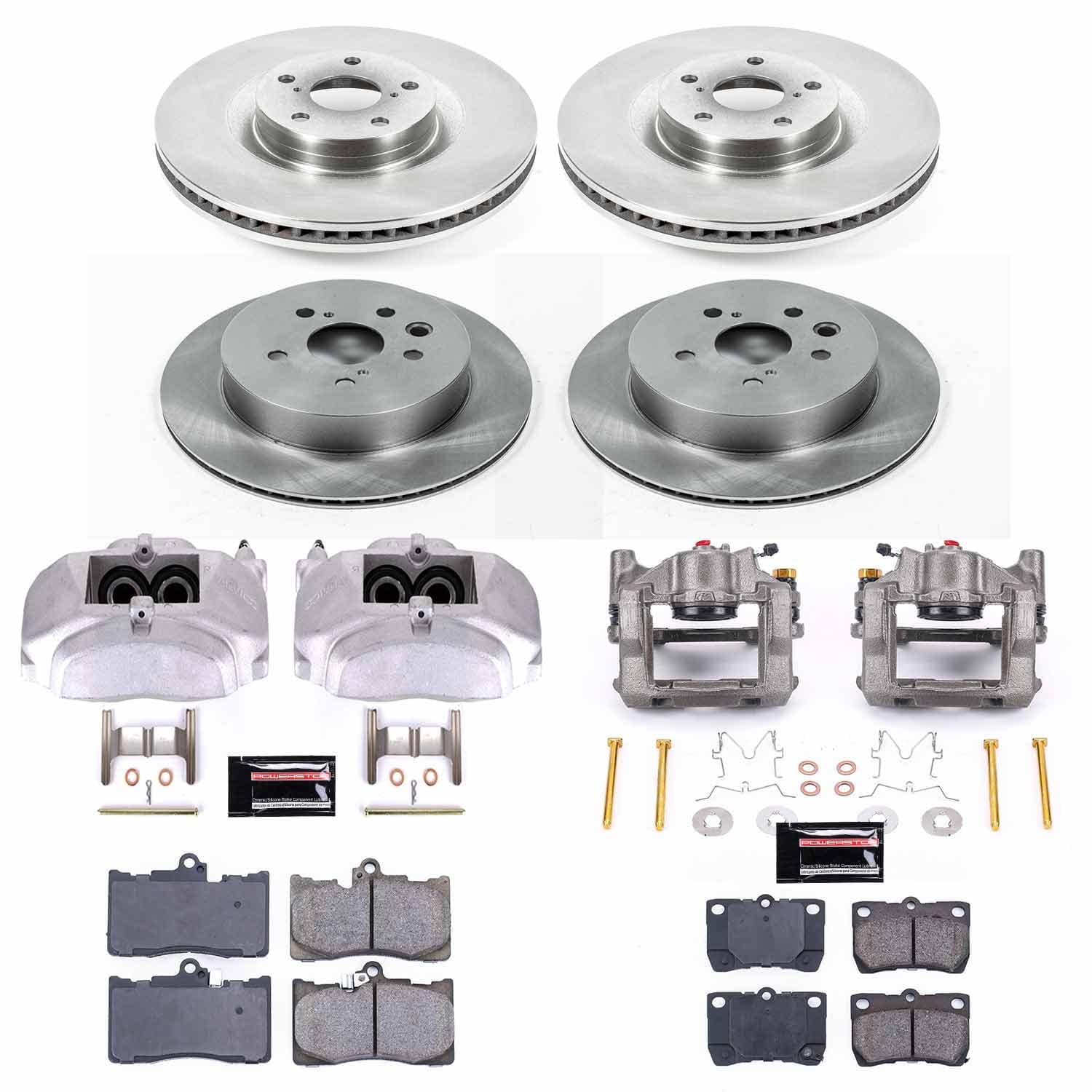 Power Stop - KCOE6354 - Front and Rear - Disc Brake Pad/Caliper and Rotor Kit image 1