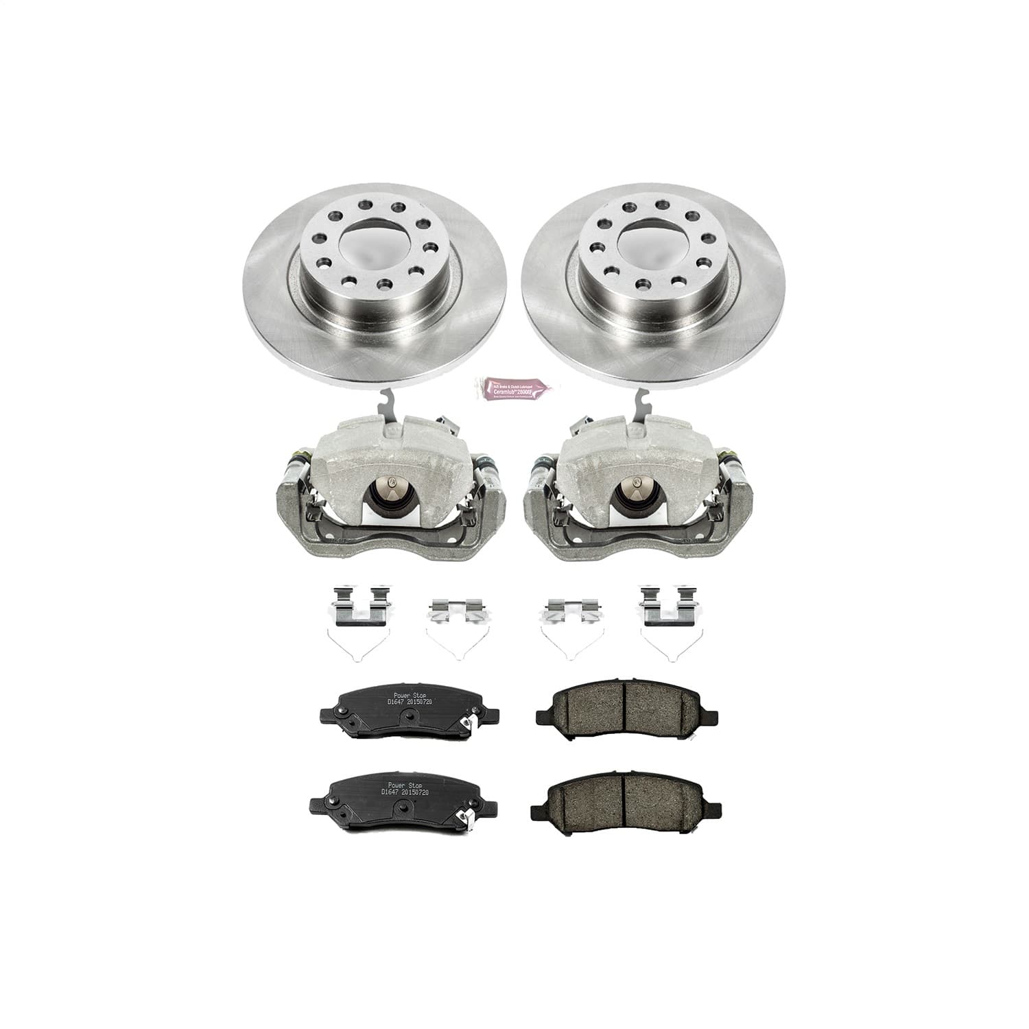 Power Stop - KCOE6371 - Rear - Disc Brake Pad/Caliper and Rotor Kit image 1