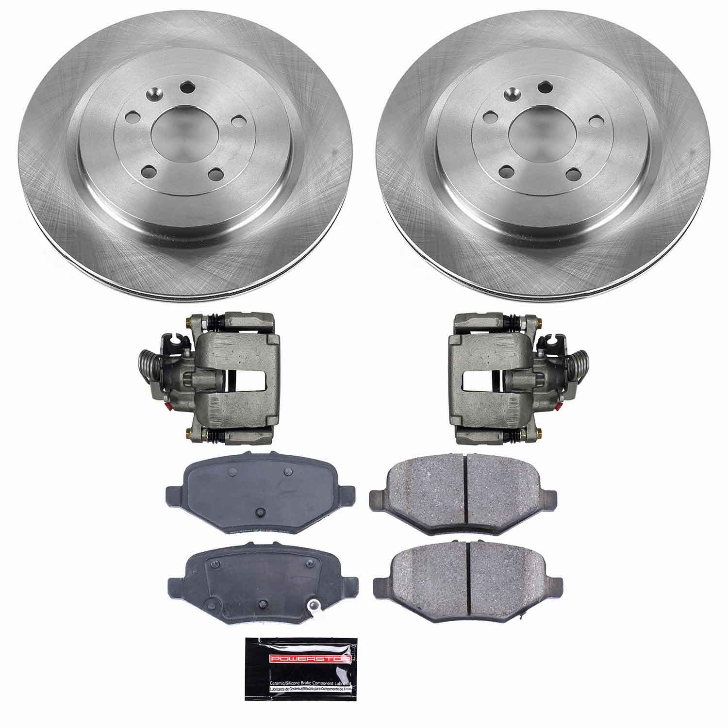 Power Stop - KCOE6376 - Rear - Disc Brake Pad/Caliper and Rotor Kit image 1