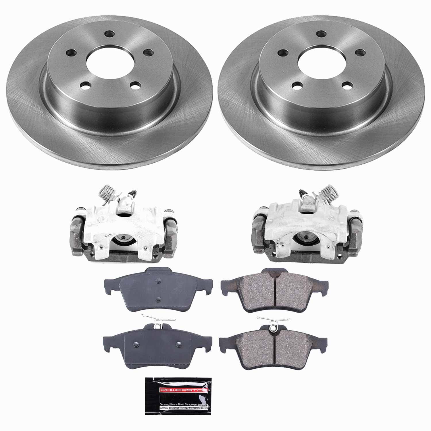 Power Stop - KCOE6398 - Rear - Disc Brake Pad/Caliper and Rotor Kit image 1
