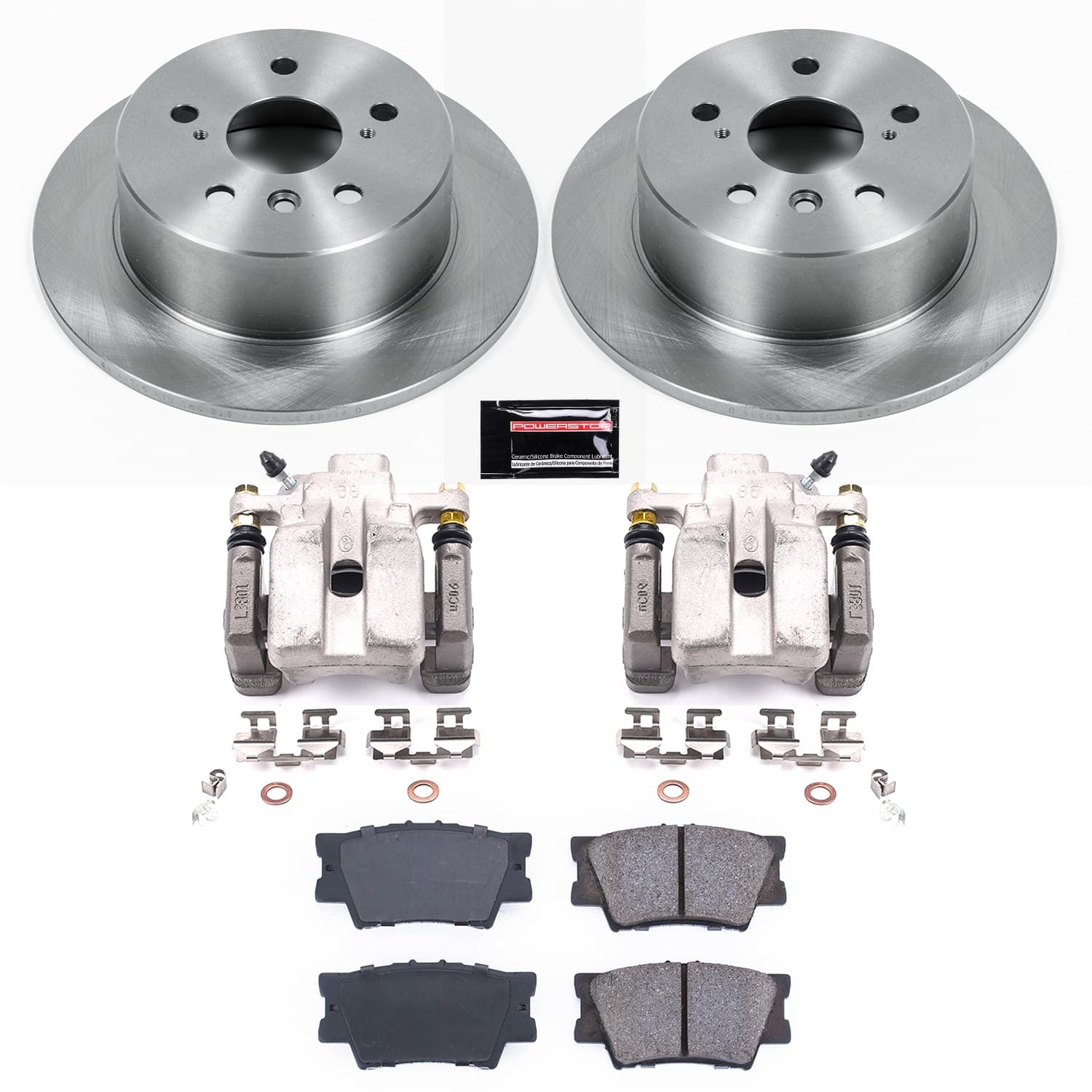 Power Stop - KCOE6520 - Rear - Disc Brake Pad/Caliper and Rotor Kit image 1