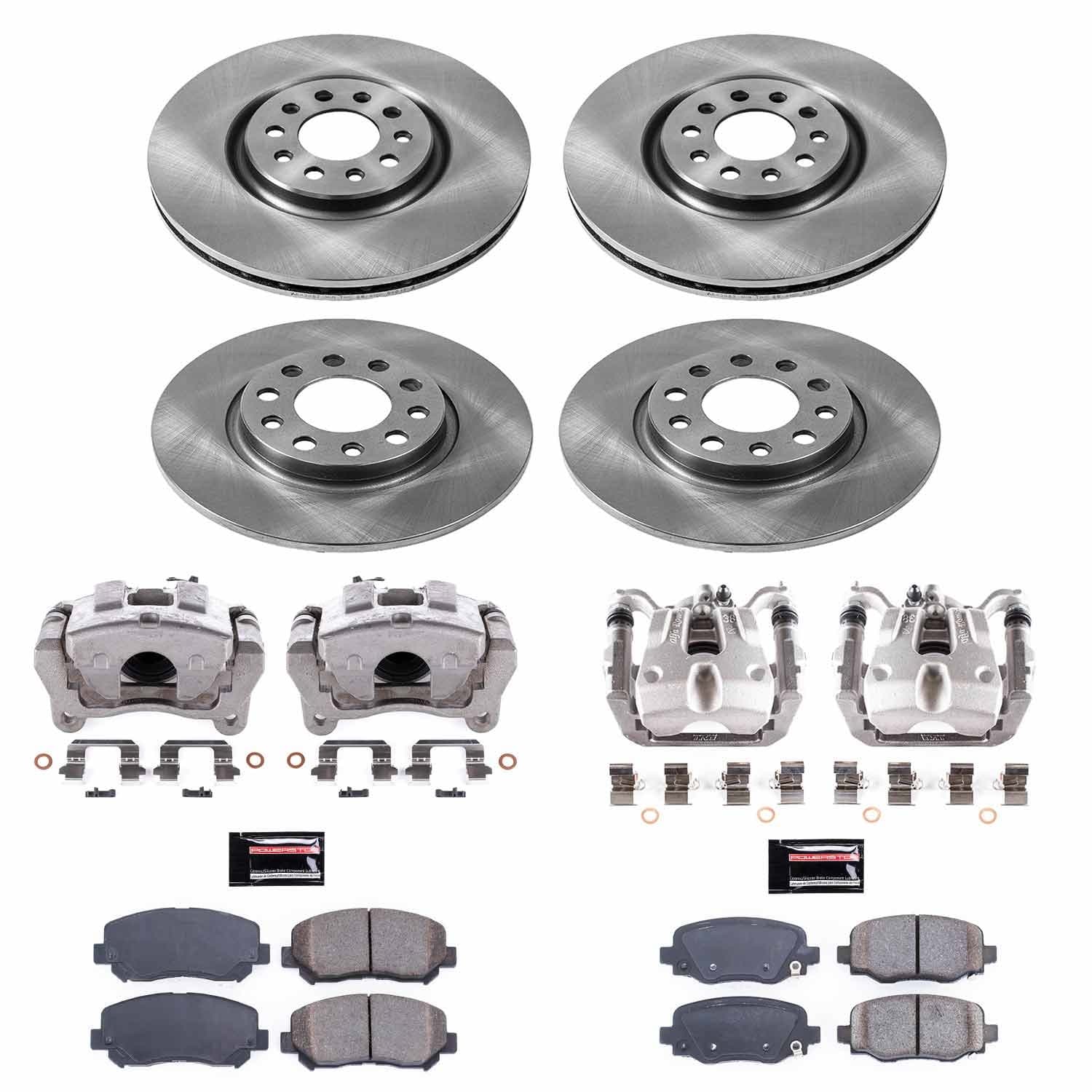 Power Stop - KCOE6539 - Front and Rear - Disc Brake Pad/Caliper and Rotor Kit image 1