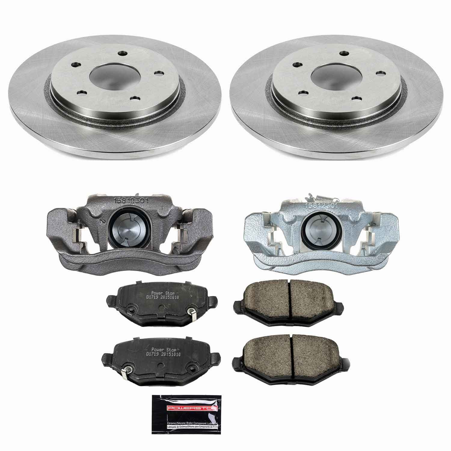 Power Stop - KCOE6544 - Rear - Disc Brake Pad/Caliper and Rotor Kit image 1