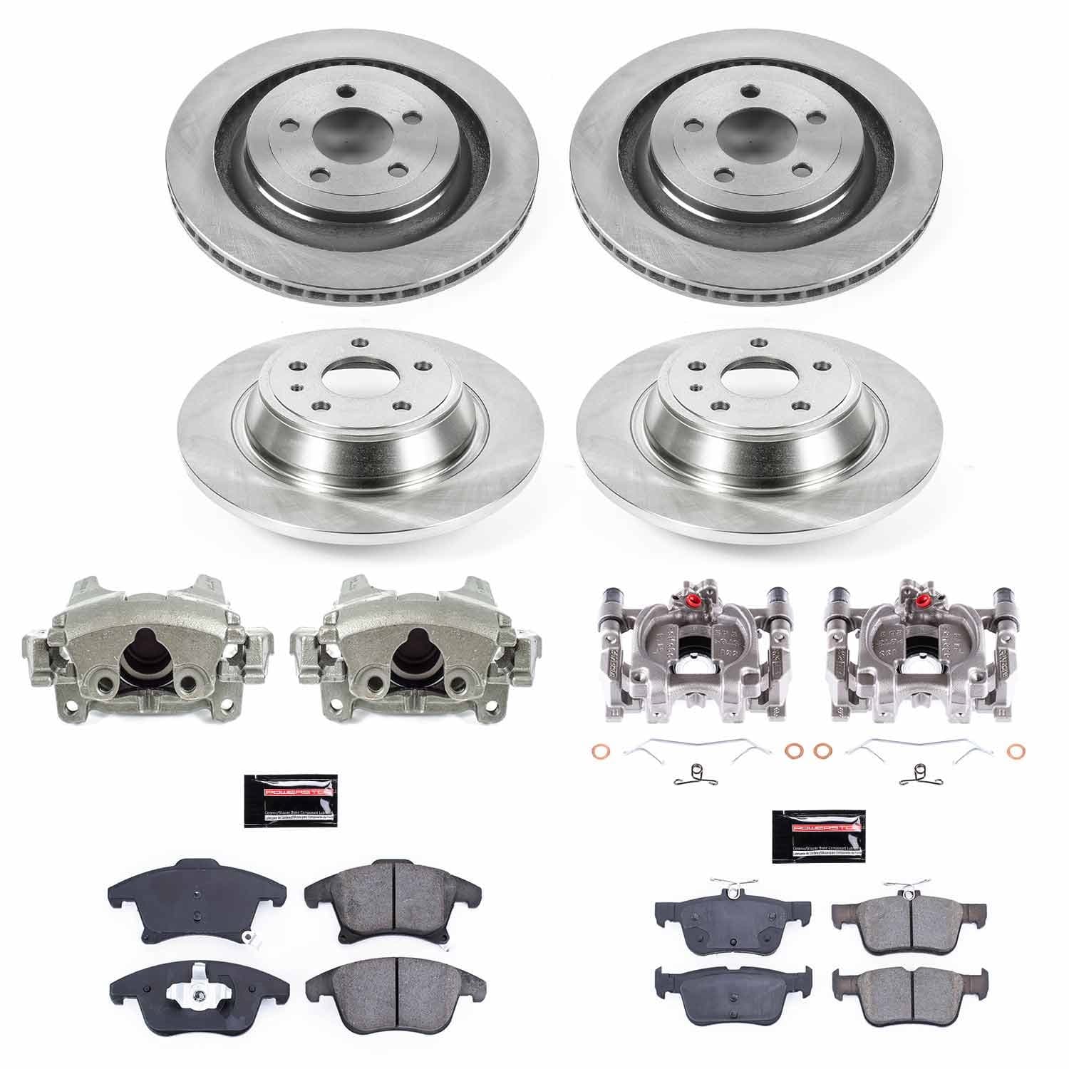 Power Stop - KCOE6556A - Front and Rear - Disc Brake Pad/Caliper and Rotor Kit image 1