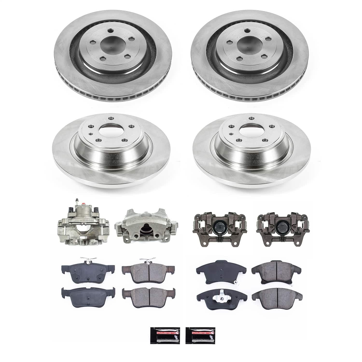 Power Stop - KCOE6556B - Front and Rear - Disc Brake Pad/Caliper and Rotor Kit image 1