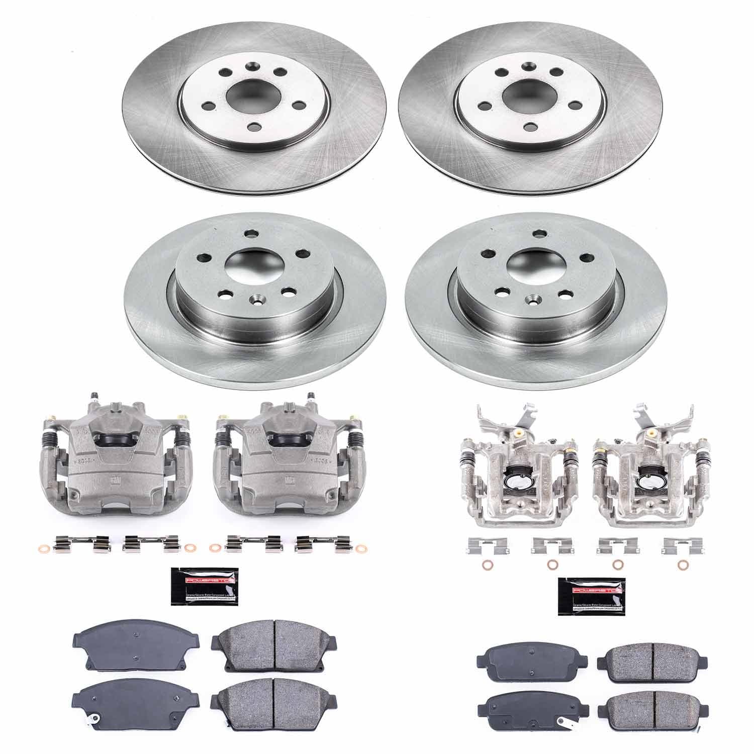 Power Stop - KCOE6792 - Front and Rear - Disc Brake Pad/Caliper and Rotor Kit image 1