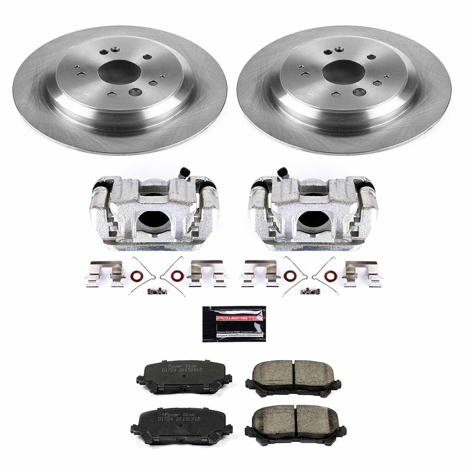 Power Stop - KCOE6953 - Rear - Disc Brake Pad/Caliper and Rotor Kit image 1
