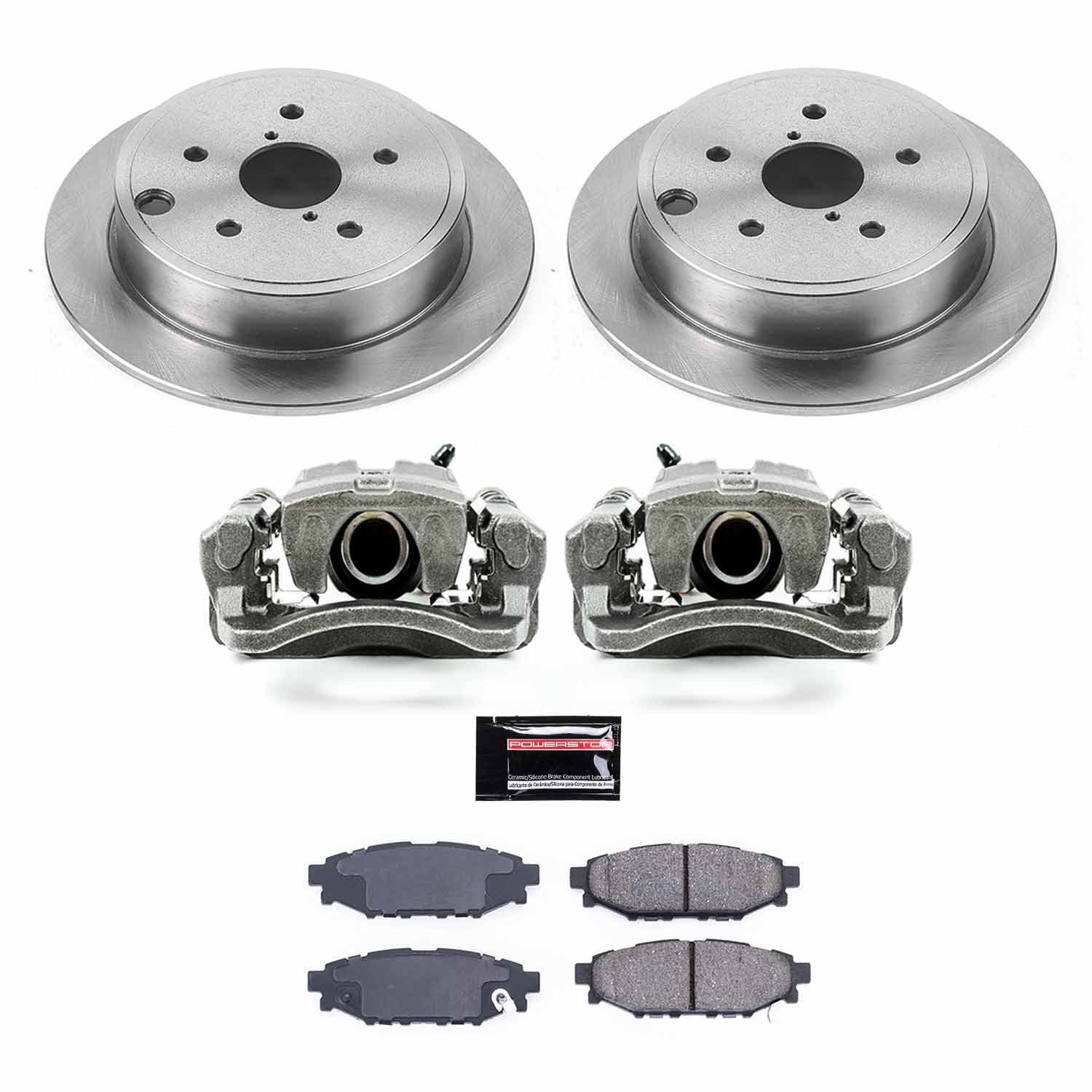 Power Stop - KCOE6977 - Rear - Disc Brake Pad/Caliper and Rotor Kit image 1