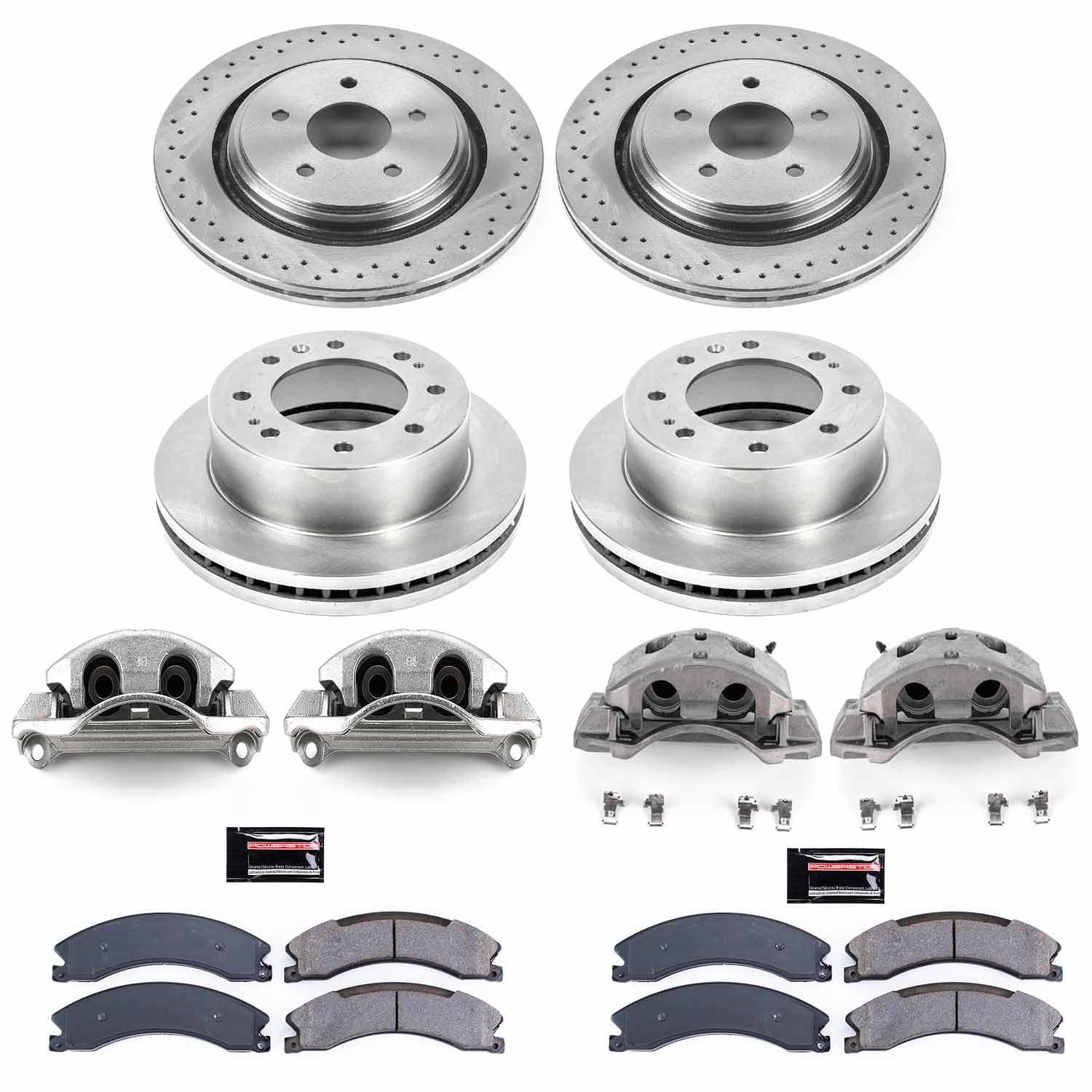 Power Stop - KCOE6992 - Front and Rear - Disc Brake Pad/Caliper and Rotor Kit image 1