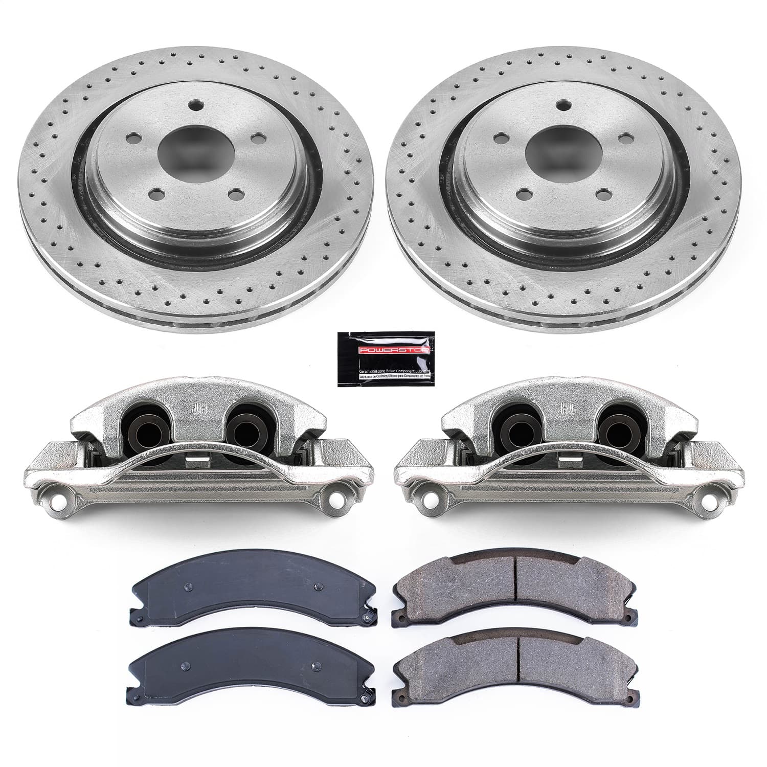 Power Stop - KCOE6993 - Rear - Disc Brake Pad/Caliper and Rotor Kit image 1