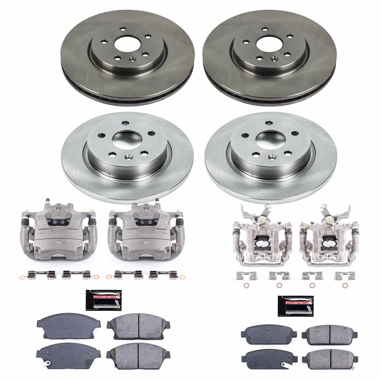 Power Stop - KCOE6995 - Front and Rear - Disc Brake Pad/Caliper and Rotor Kit image 1