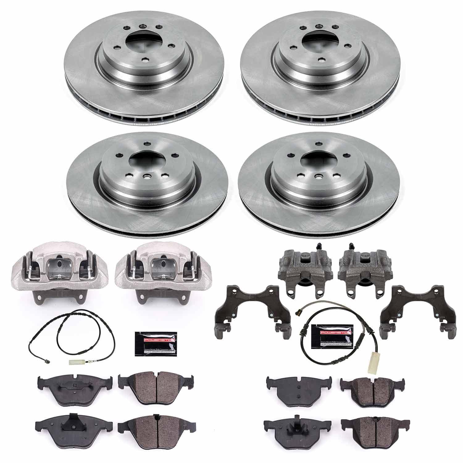 Power Stop - KCOE7021 - Front and Rear - Disc Brake Pad/Caliper and Rotor Kit image 1