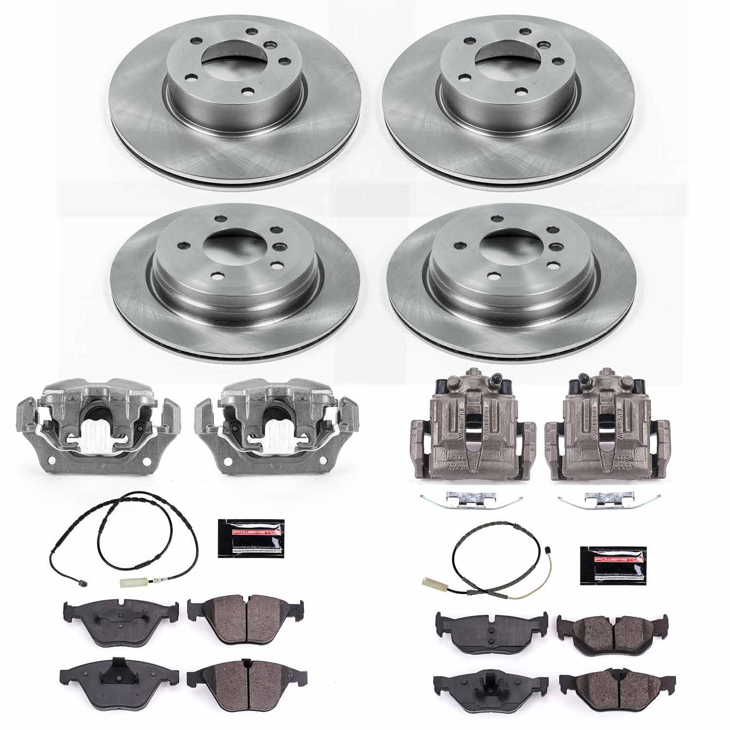 Power Stop - KCOE7025 - Front and Rear - Disc Brake Pad/Caliper and Rotor Kit image 1