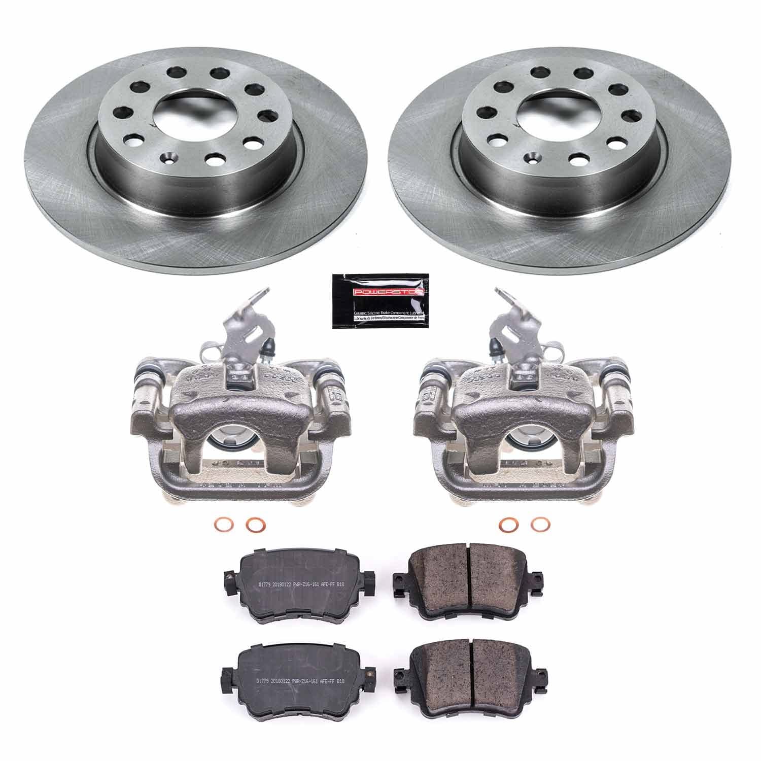 Power Stop - KCOE7053 - Rear - Disc Brake Pad/Caliper and Rotor Kit image 1