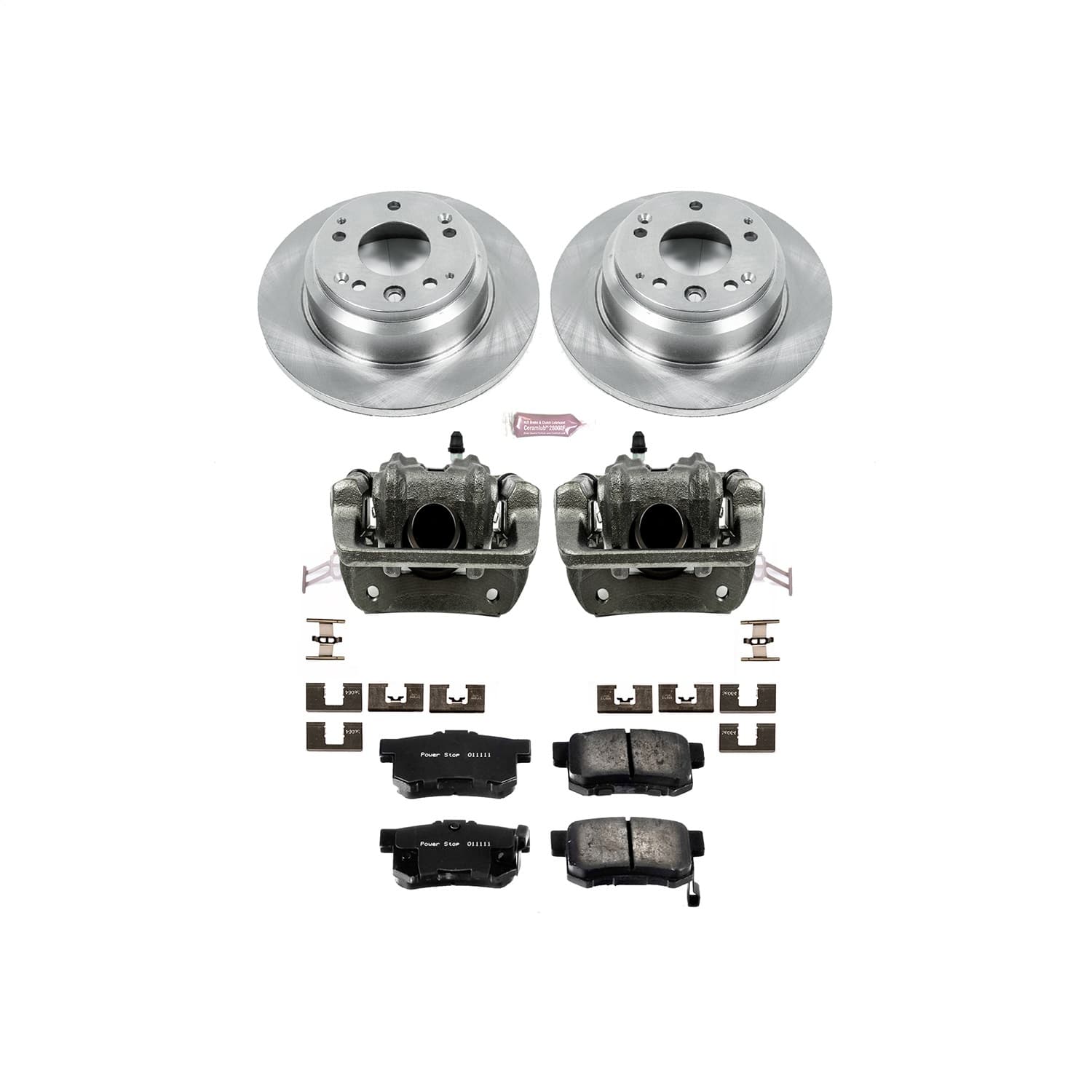 Power Stop - KCOE709 - Rear - Disc Brake Pad/Caliper and Rotor Kit image 1