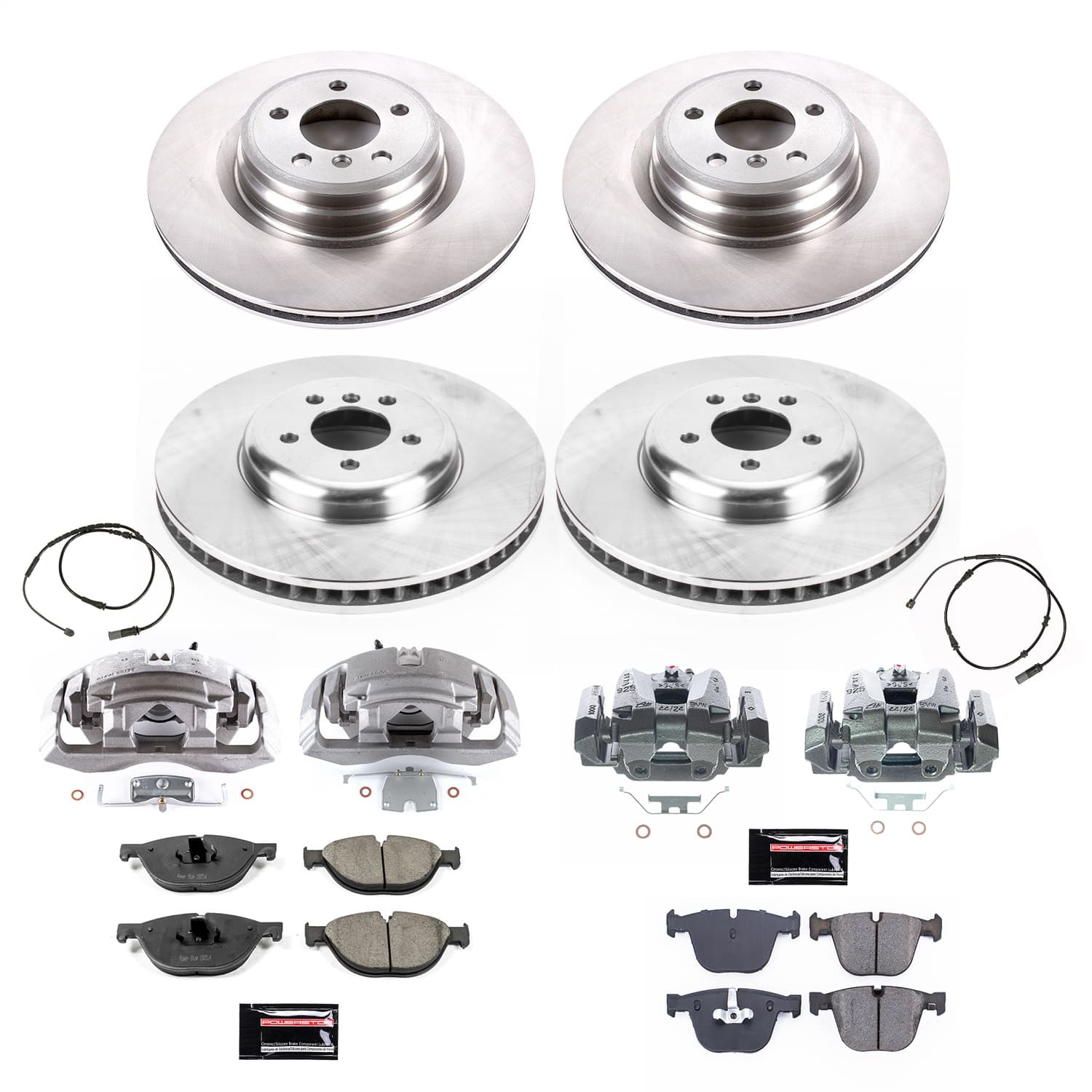 Power Stop - KCOE7098 - Front and Rear - Disc Brake Pad/Caliper and Rotor Kit image 1