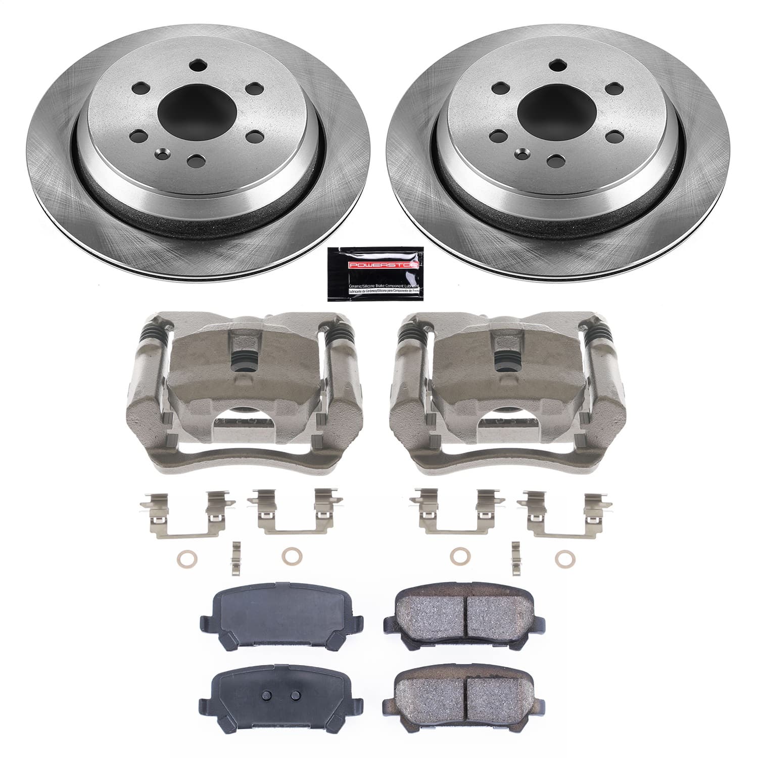 Power Stop - KCOE7127 - Rear - Disc Brake Pad/Caliper and Rotor Kit image 1
