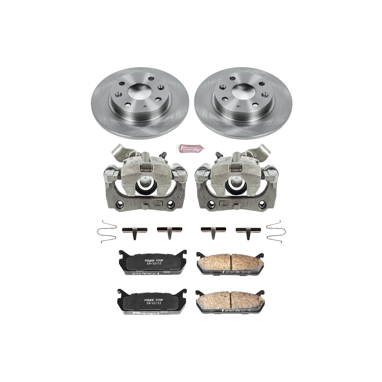 Power Stop - KCOE719 - Rear - Disc Brake Pad/Caliper and Rotor Kit image 1