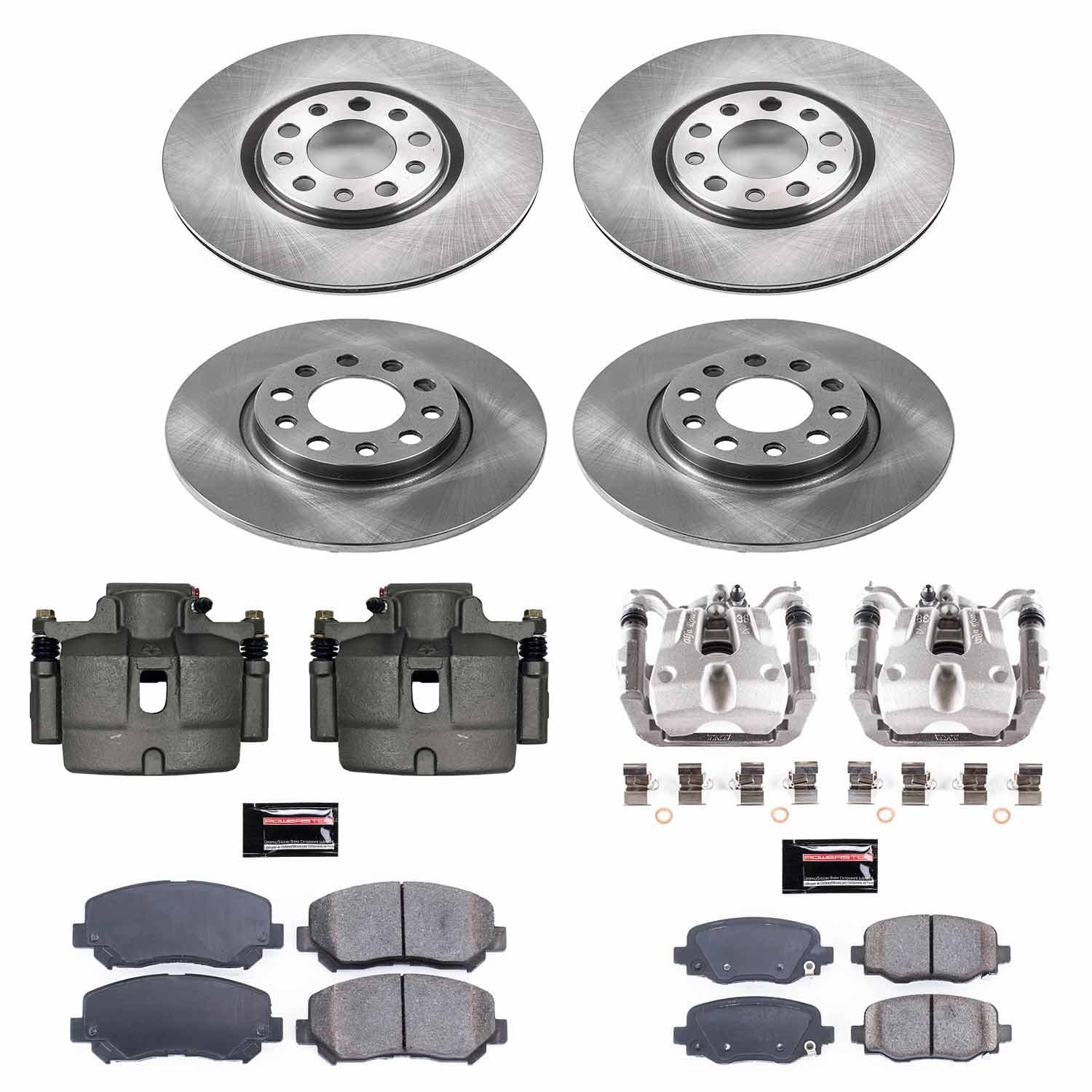 Power Stop - KCOE7288 - Front and Rear - Disc Brake Pad/Caliper and Rotor Kit image 1