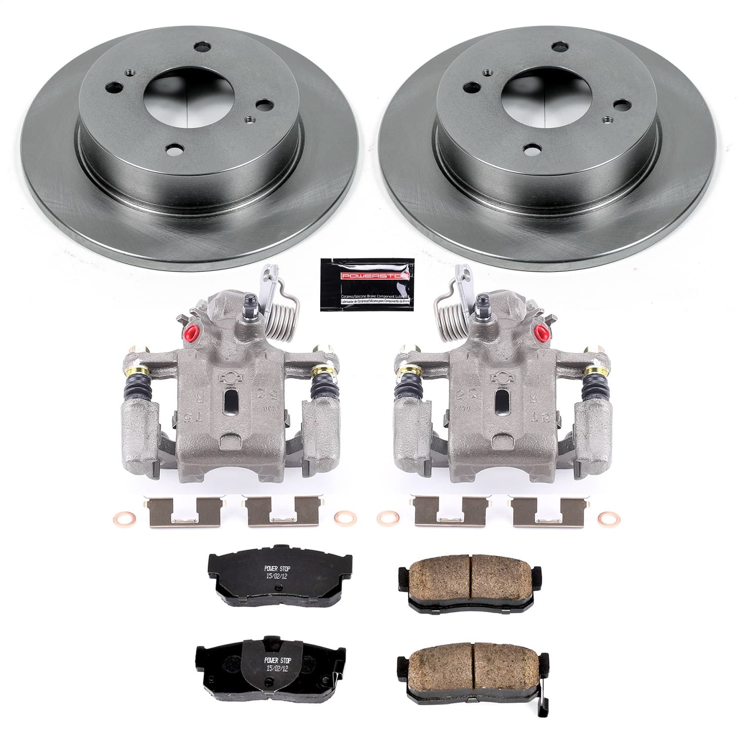 Power Stop - KCOE740 - Rear - Disc Brake Pad/Caliper and Rotor Kit image 1