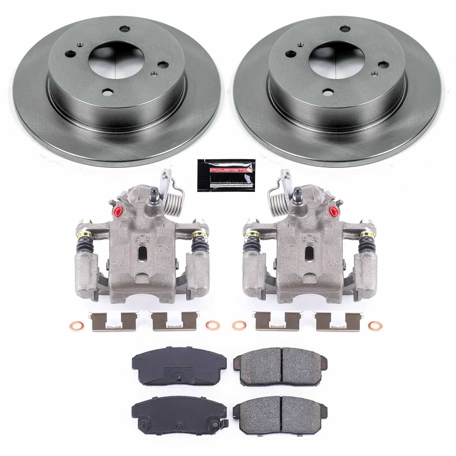 Power Stop - KCOE741 - Rear - Disc Brake Pad/Caliper and Rotor Kit image 1
