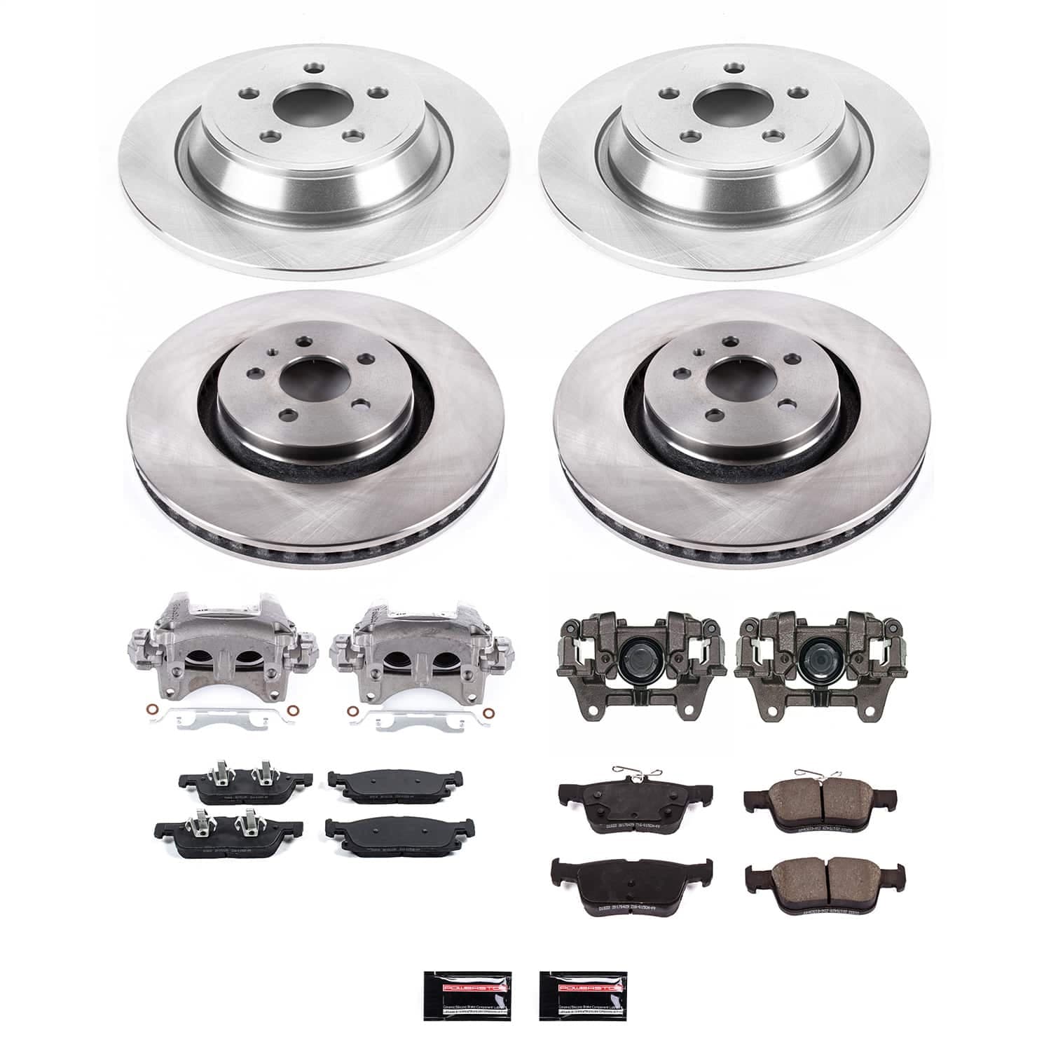 Power Stop - KCOE7416 - Front and Rear - Disc Brake Pad/Caliper and Rotor Kit image 1