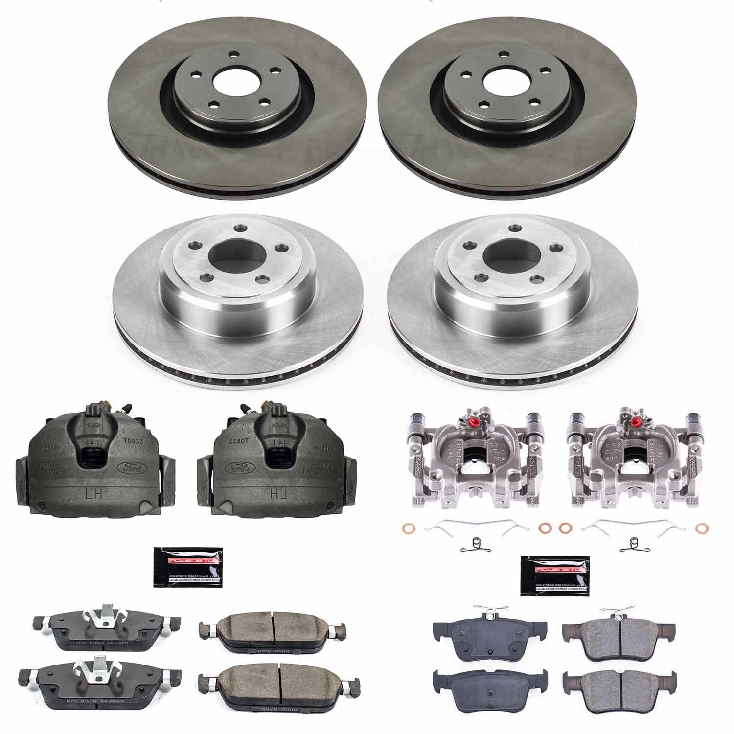 Power Stop - KCOE7418 - Front and Rear - Disc Brake Pad and Rotor Kit image 1