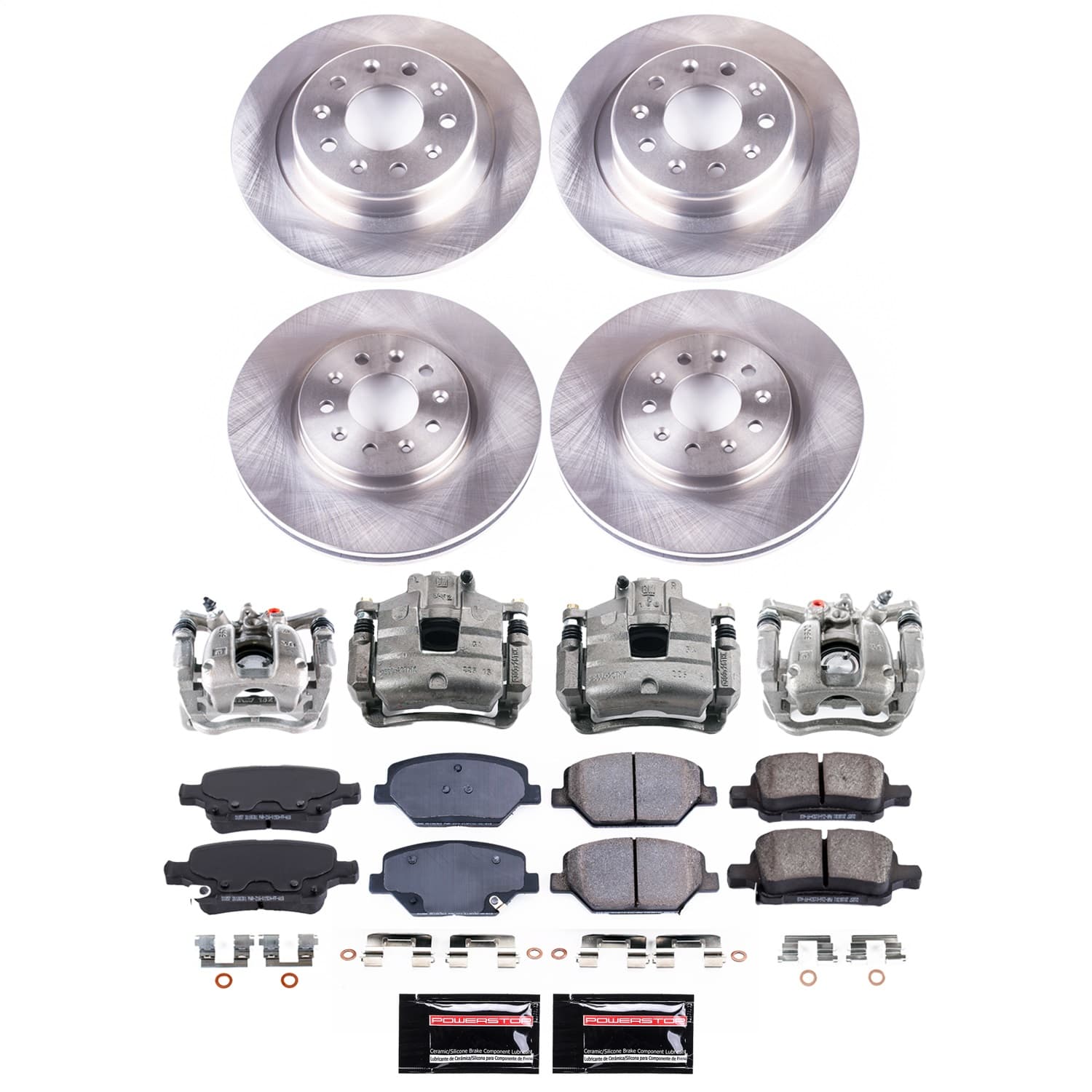 Power Stop - KCOE7557 - Front and Rear - Disc Brake Pad and Rotor Kit image 1