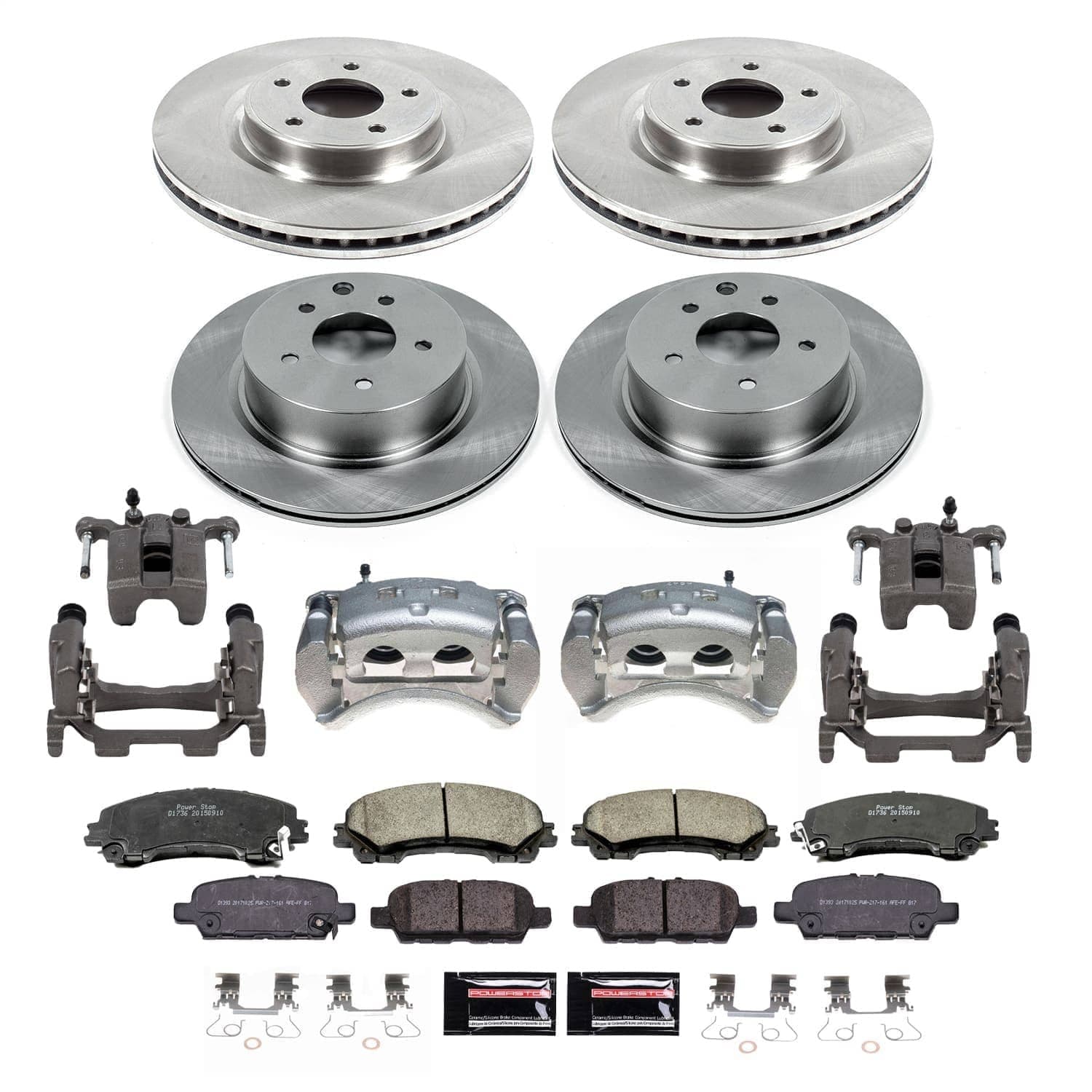 Power Stop - KCOE7584A - Front and Rear - Disc Brake Pad and Rotor Kit image 1