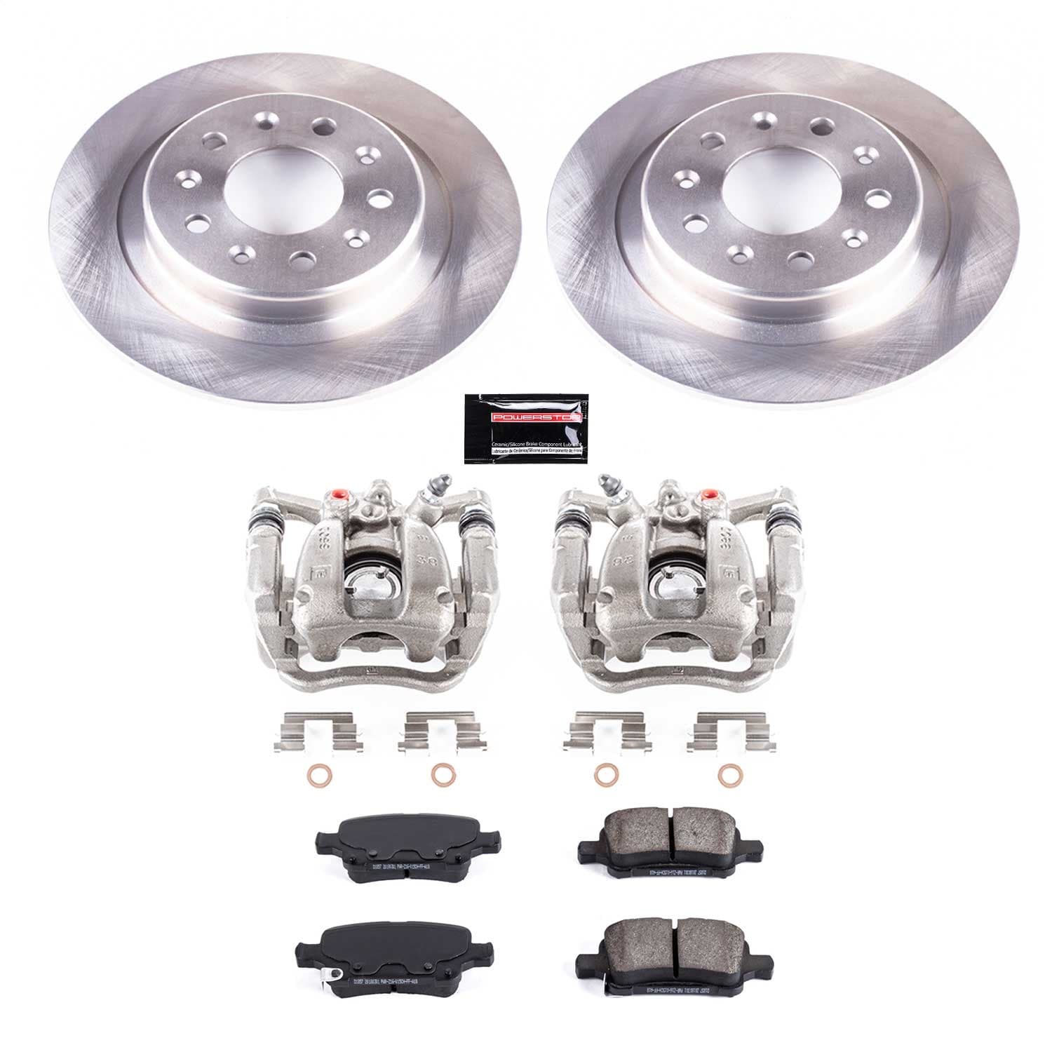 Power Stop - KCOE7717 - Rear - Disc Brake Pad/Caliper and Rotor Kit image 1
