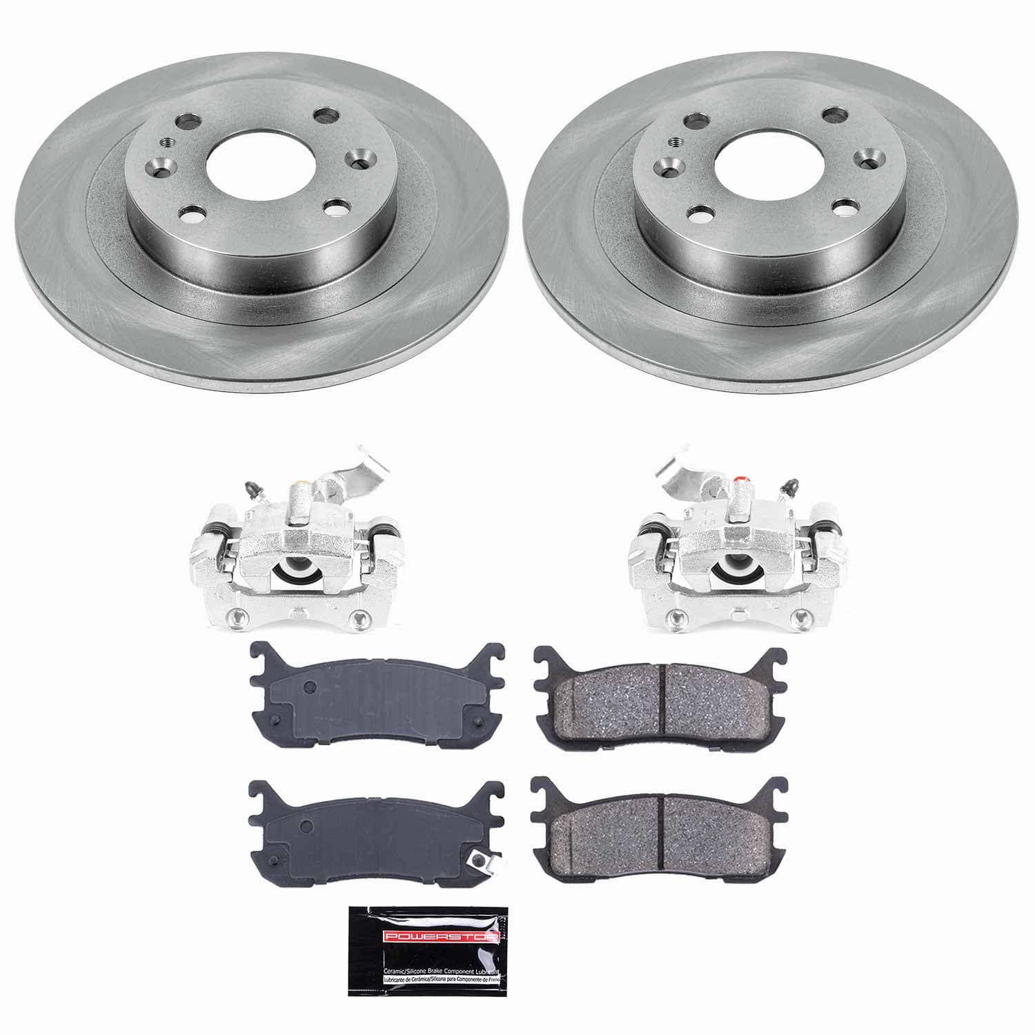 Power Stop - KCOE772 - Rear - Disc Brake Pad/Caliper and Rotor Kit image 1