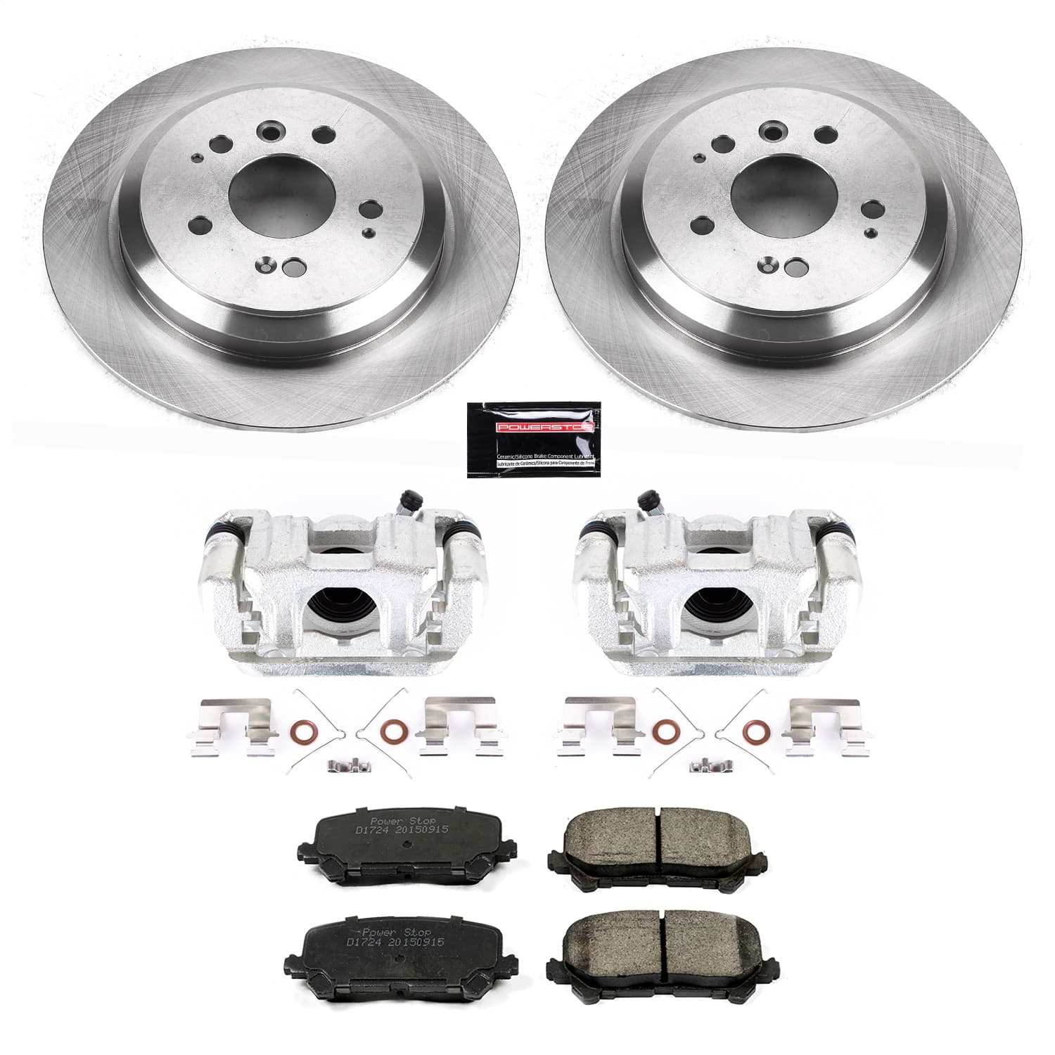 Power Stop - KCOE7727 - Rear - Disc Brake Pad/Caliper and Rotor Kit image 1