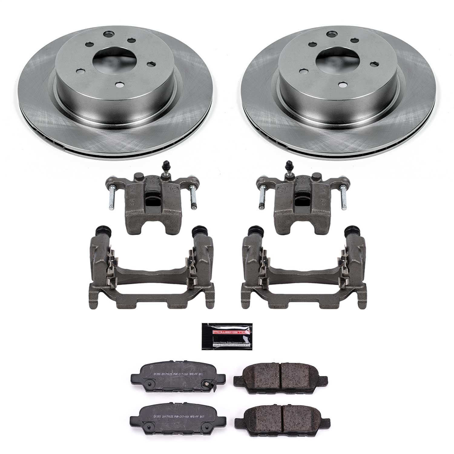 Power Stop - KCOE8062 - Rear - Disc Brake Pad/Caliper and Rotor Kit image 1