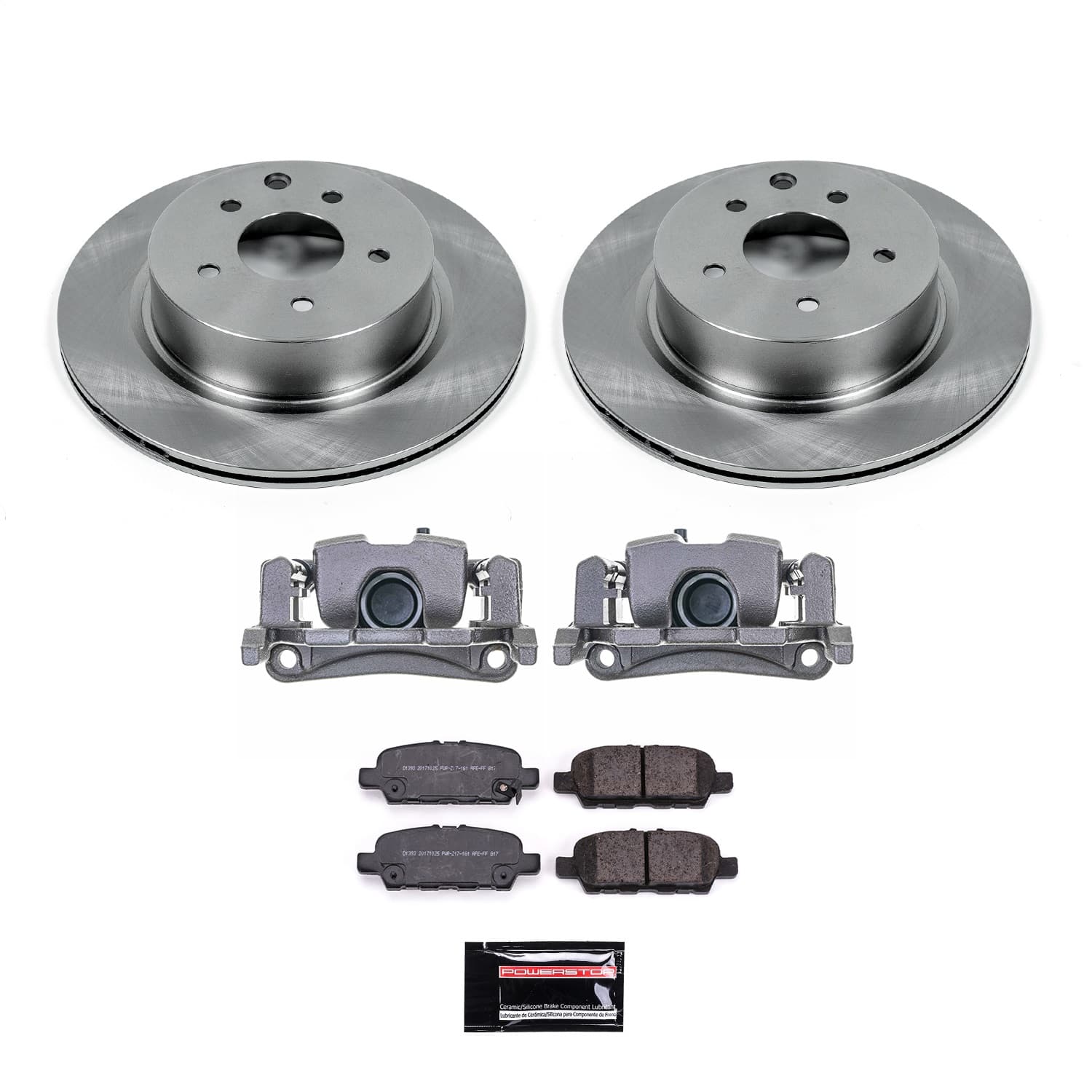 Power Stop - KCOE8062C - Rear - Disc Brake Pad/Caliper and Rotor Kit image 1