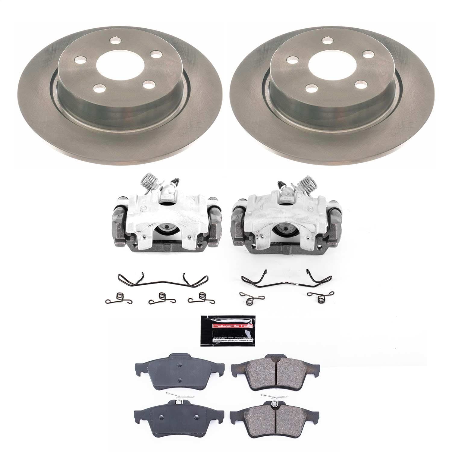 Power Stop - KCOE8176 - Rear - Disc Brake Pad/Caliper and Rotor Kit image 1