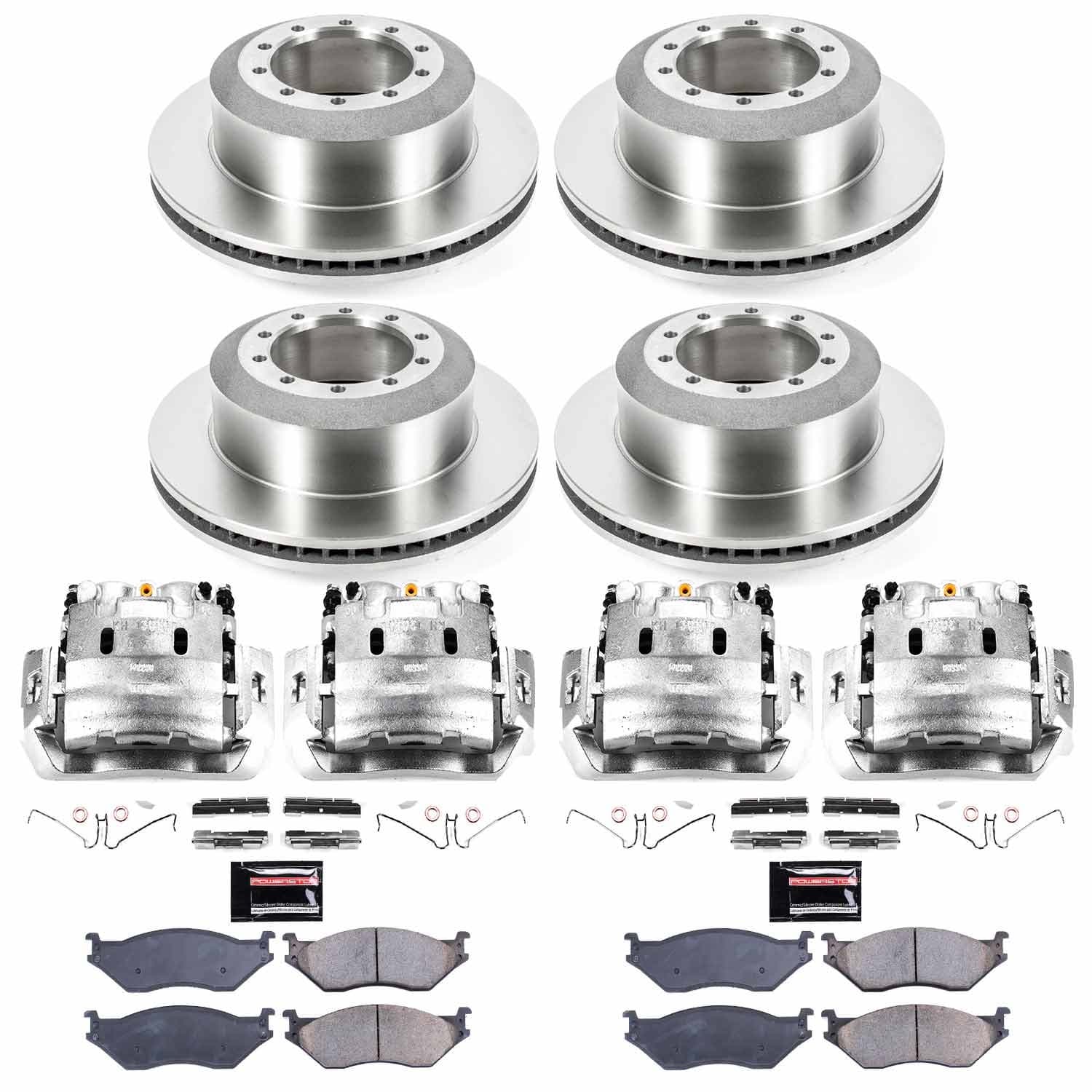 Power Stop - KCOE8395 - Front and Rear - Disc Brake Pad/Caliper and Rotor Kit image 1