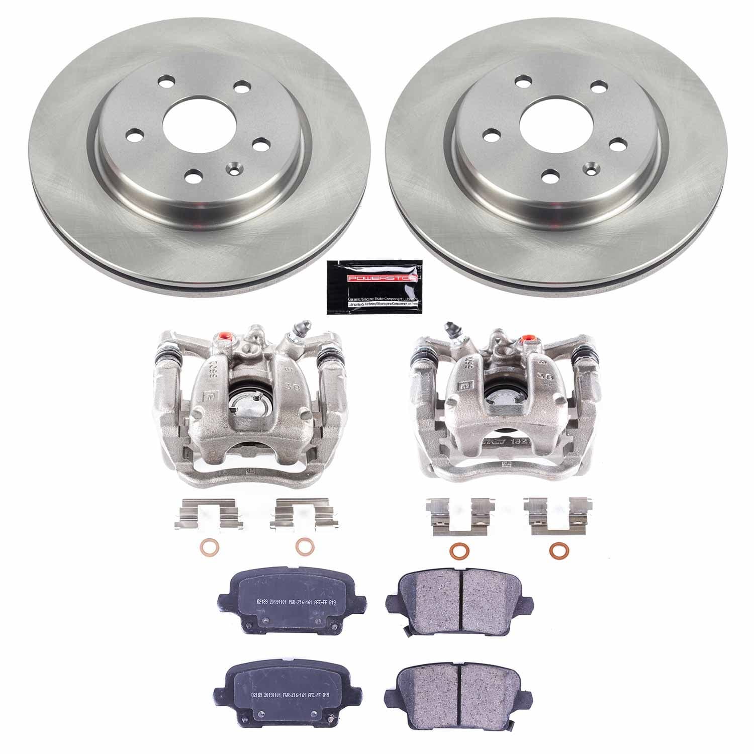 Power Stop - KCOE8487 - Rear - Disc Brake Pad/Caliper and Rotor Kit image 1