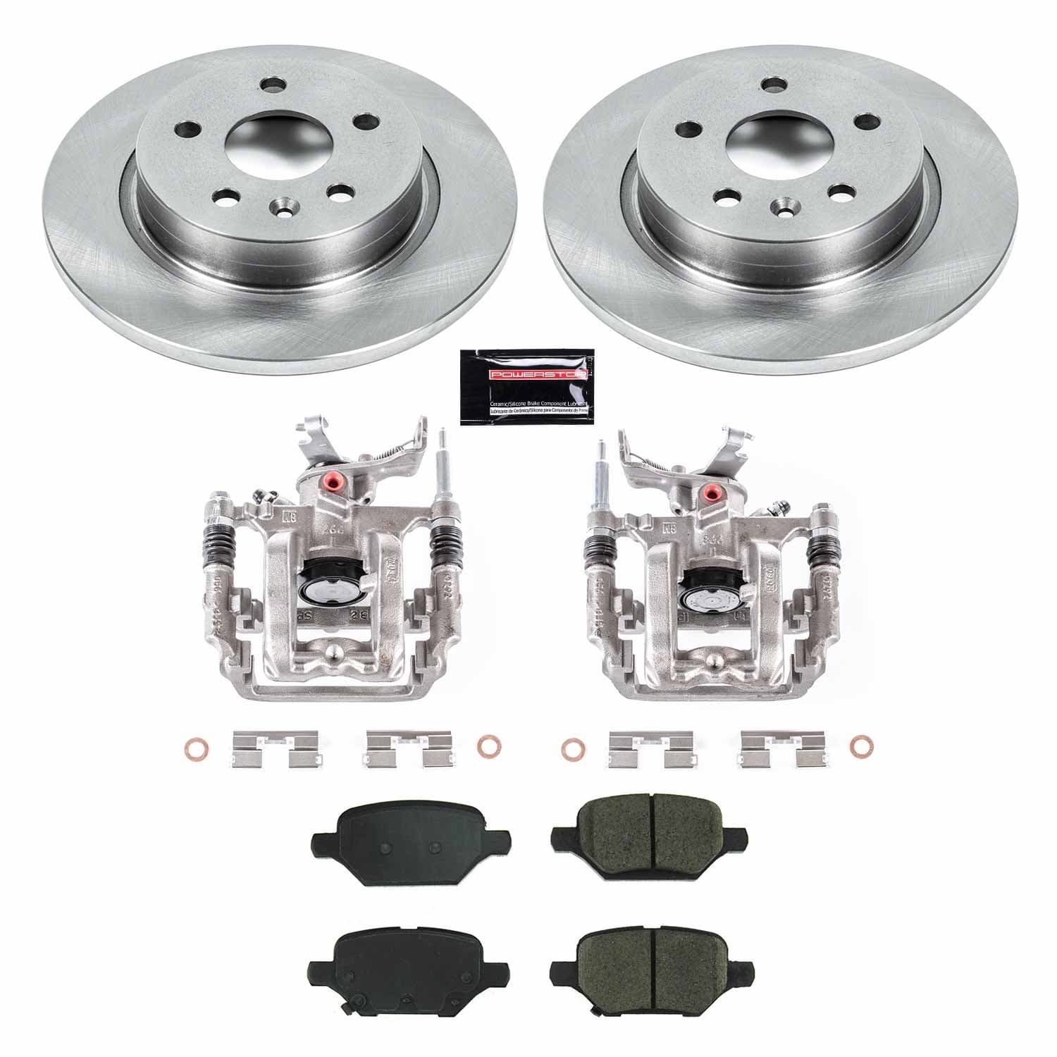 Power Stop - KCOE8488 - Rear - Disc Brake Pad/Caliper and Rotor Kit image 1