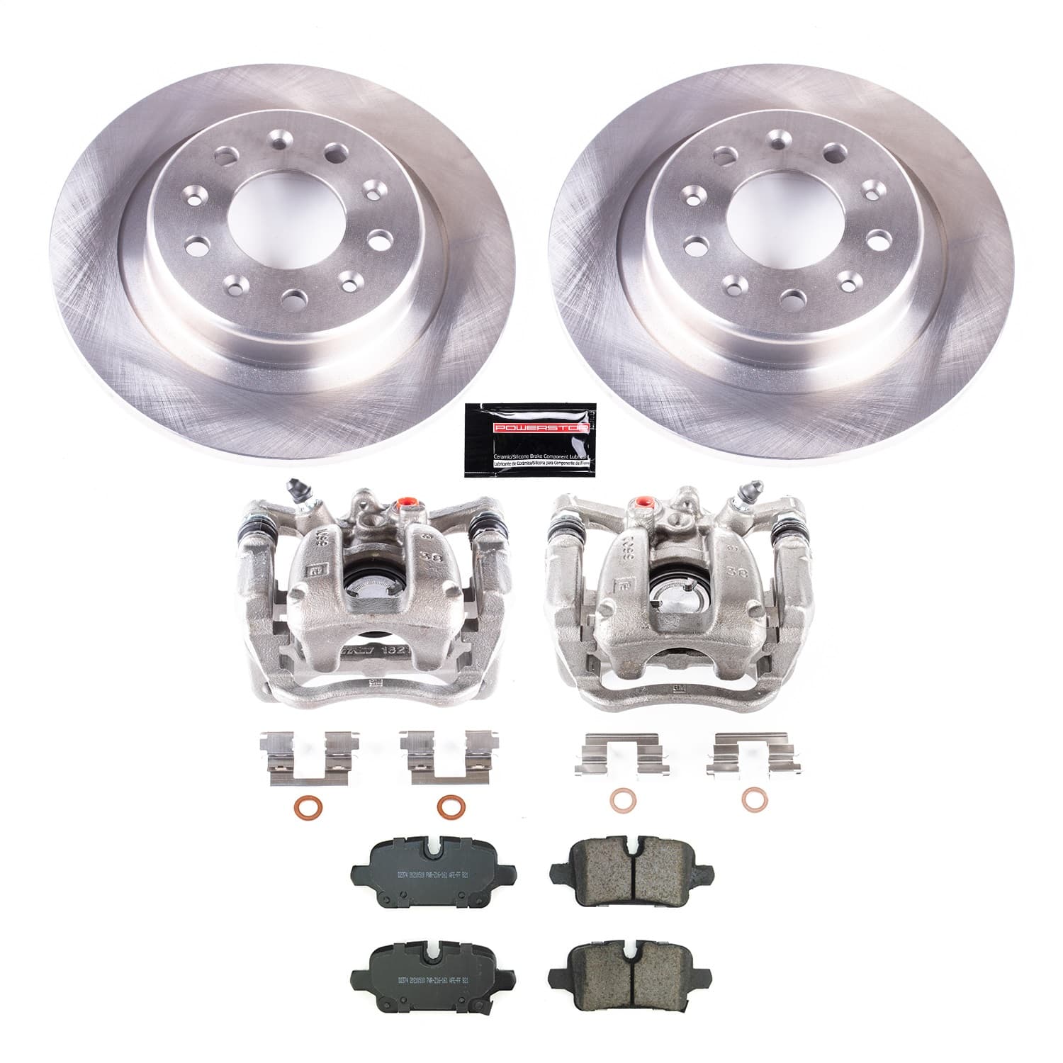 Power Stop - KCOE8676 - Rear - Disc Brake Pad/Caliper and Rotor Kit image 1