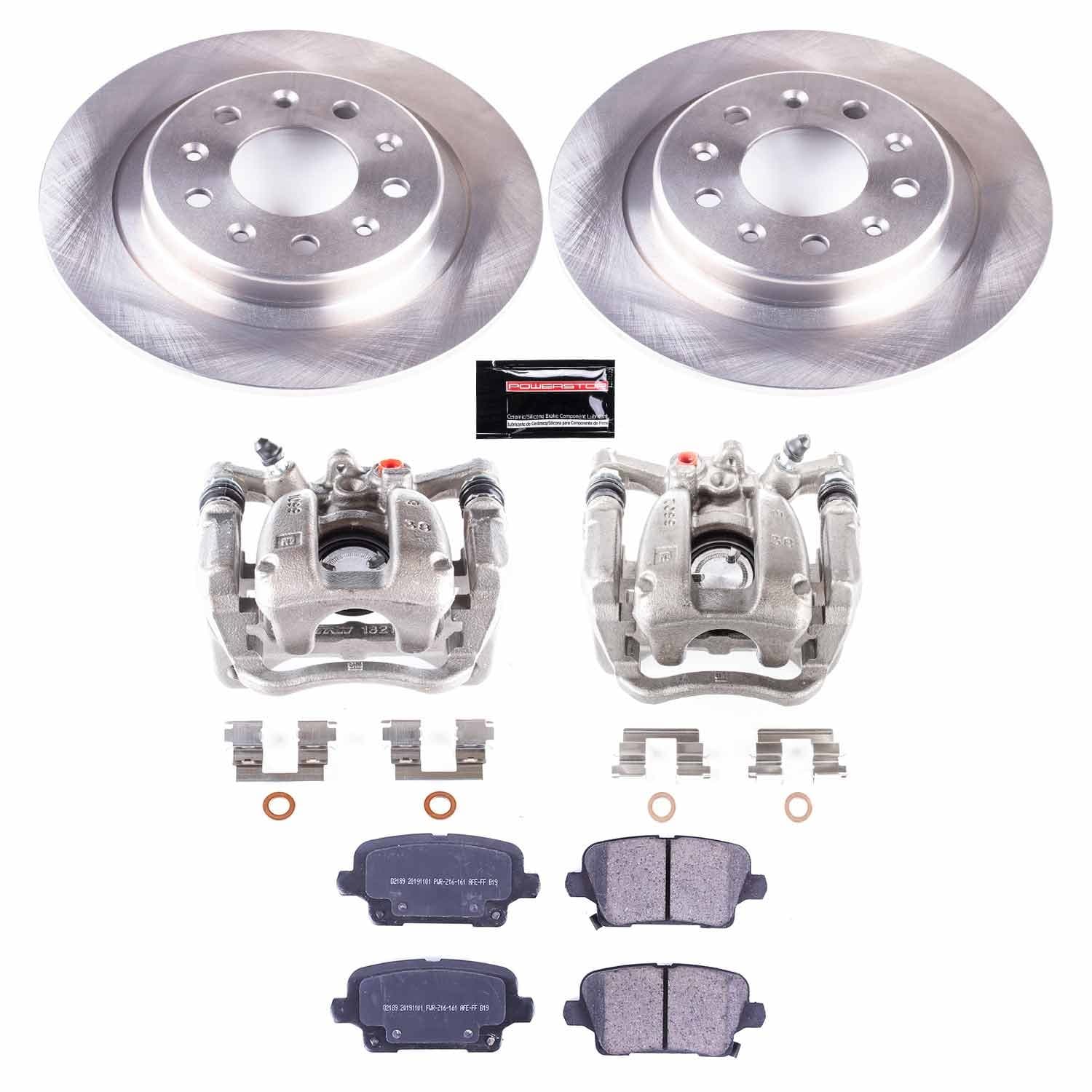 Power Stop - KCOE8677 - Rear - Disc Brake Pad/Caliper and Rotor Kit image 1